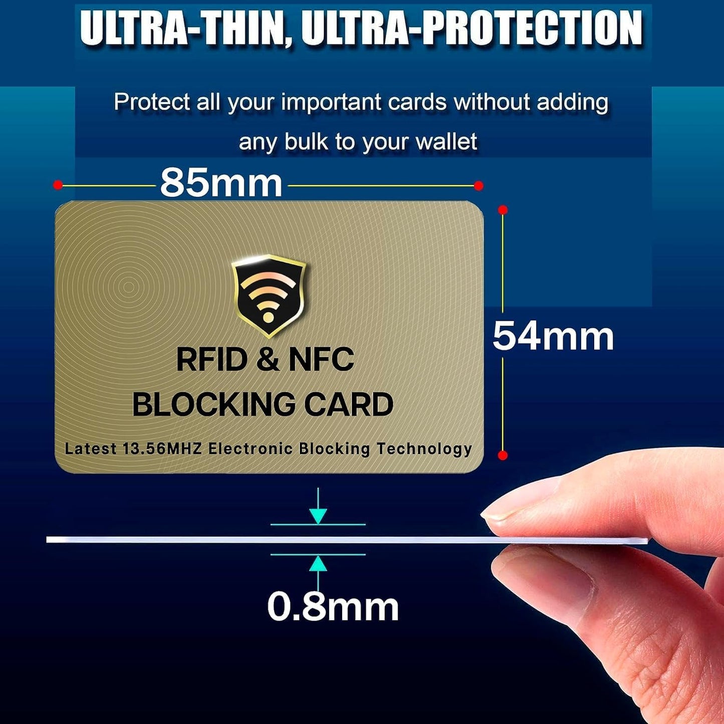 SaiTech IT RFID Cards One Card Protects Entire Wallet Purse For Men & Women, Contactless Bank Debit Credit Card Protector ID ATM Guard Card – Golden (1 Pcs Golden)