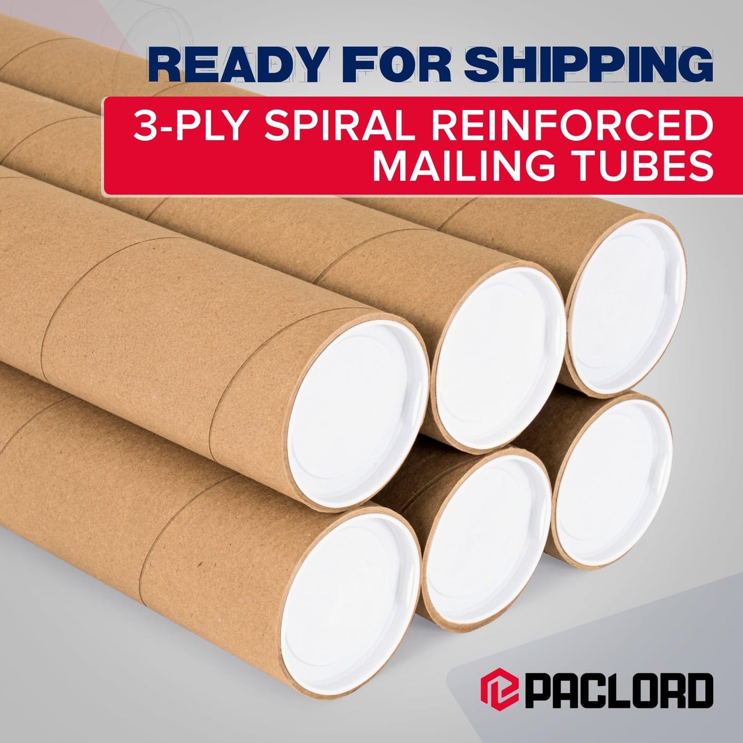 4" x 24" Heavy-Duty Reinforced Cardboard Mailing Tube, Pack of 4 Tubes with 8 Caps – Secure USPS Approved – Great for Shipping and Storing of Prints, Artwork, Posters or Documents