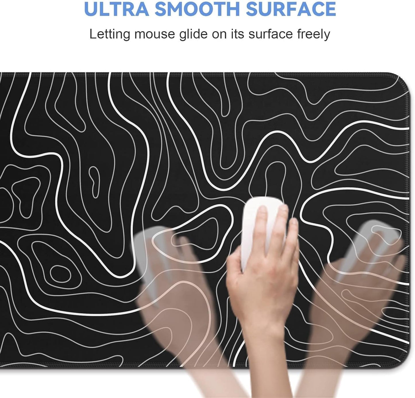 Large Mouse Pad for Desk - Gaming Mouse Pad with Non-Slip Base Stitched Edges, Desk Mat Desk Pad for Keyboard and Mouse