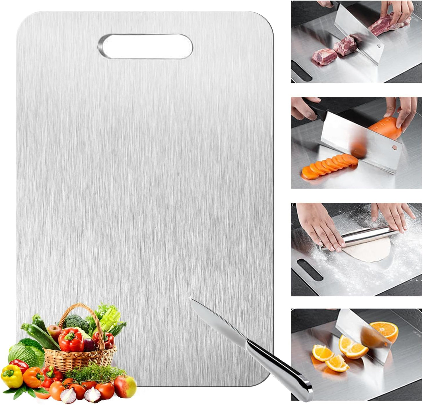 Titanium Cutting Board - 1 pack Titanium Cutting Boards for Kitchen,Double Sided Titanium Cutting Mat（7.67 * 11.81in）