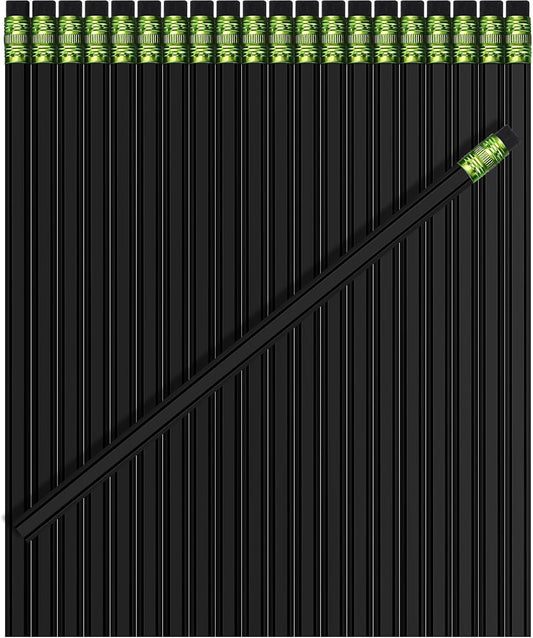 TecUnite 120 Pcs #2 HB Pencils with Eraser No 2 Unsharpened Wooden Hexagonal Pencils for Adults Gifts for School Exam art Learning Office Sketching (Black)