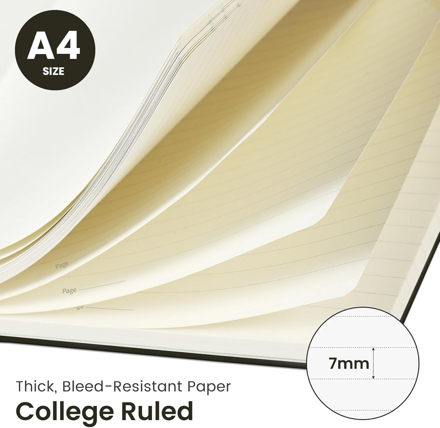 Taja Spiral Lined Notebook, 8.5"x11" Notebooks for Work, Large A4 Journal for Women & Men, College Ruled Journaling Notebook for Writing, Plastic Cover Spiral Journal, Wild Rose