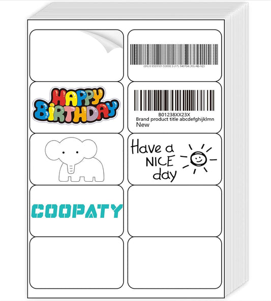 Coopaty 2 x 4 inch Shipping Labels, FBA 10 Up Address Mailing Label White Blank for Laser Inkjet Printer (200 Sheets, 2000 Labels)