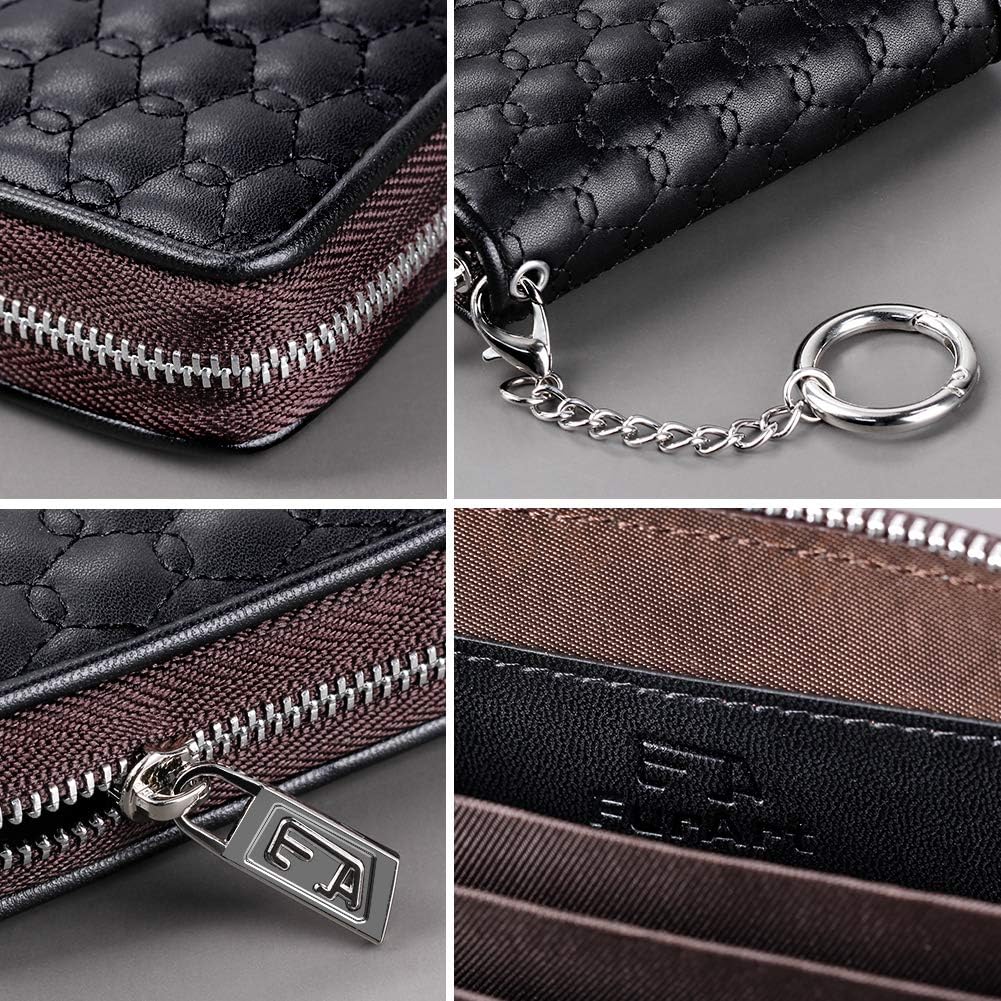 FurArt Zipper Wallet Women, RFID Blocking Credit Card Wallet, Business Card Holder, Compact Size KeyChain Wallet