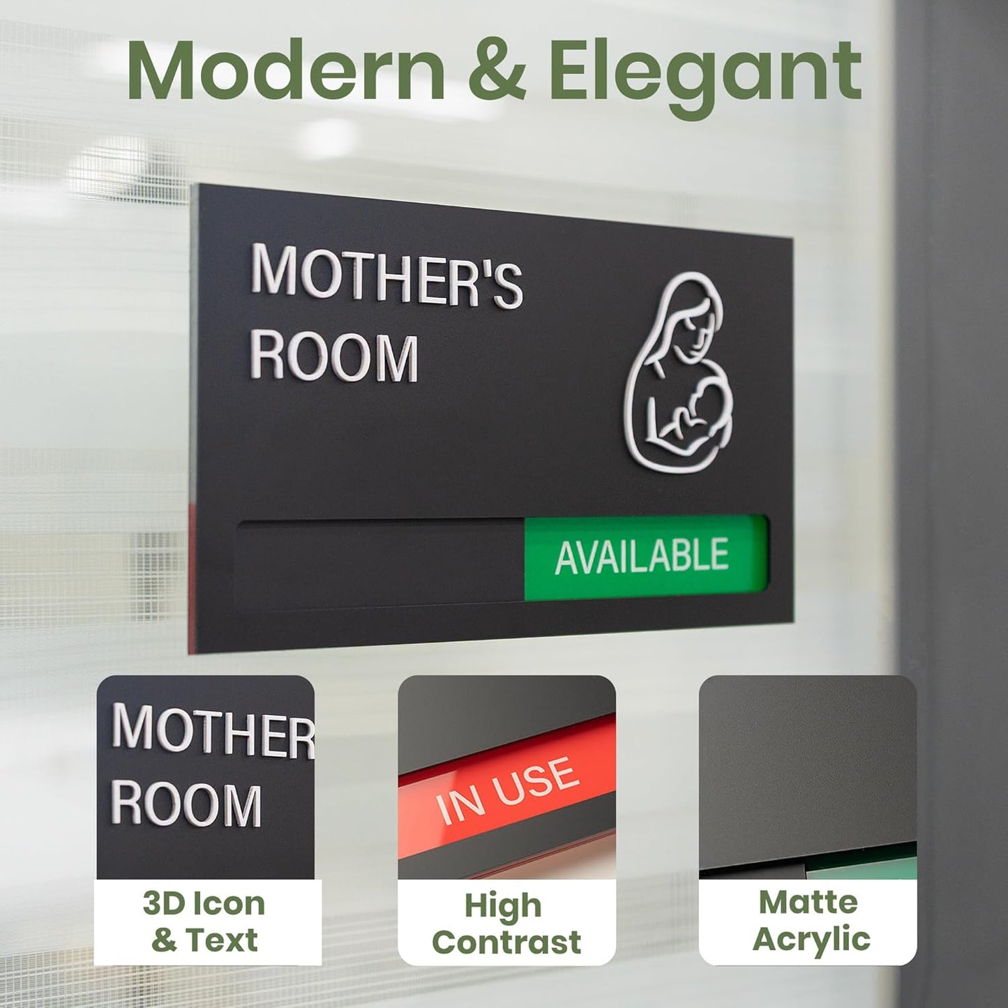 Bathroom Door Signs, Available In Use Sliding Sign, Do Not Disturb, Vacant Occupied Bathroom Sign, Privacy Restroom Door Signs
