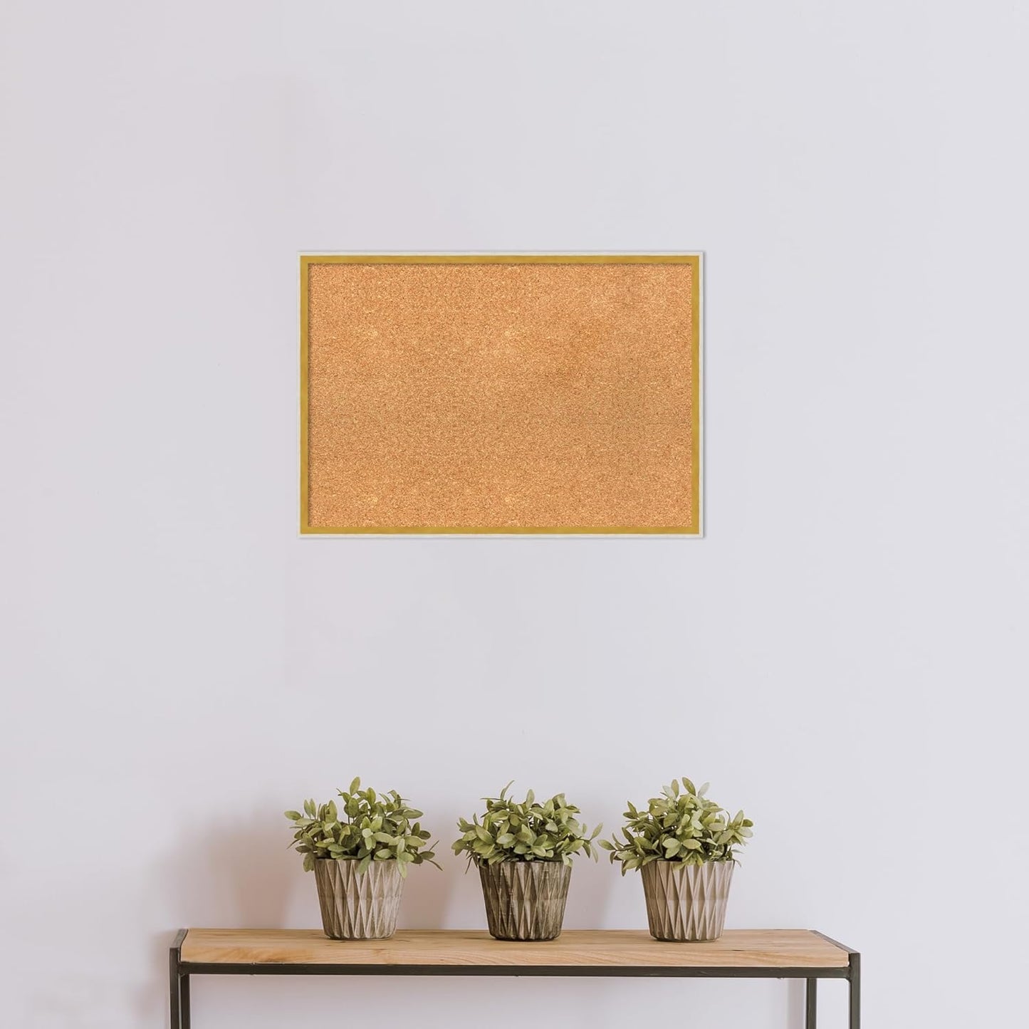 Amanti Art Natural Cork Board for Wall, 19x27 Vision Board with White Frame, Medium Corkboard Office Decor for Home Organization, Modern Corkboard Pinboard to Display Items for Home Organization in