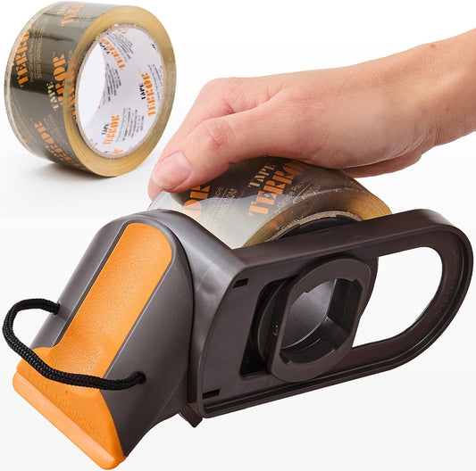 Clear Packing Tape with Dispenser (1 Roll) - Professional Grade for Boxes - Packaging, Shipping with Refillable Dispenser, Fits Standard Bulk Tapes Up to 2" Wide