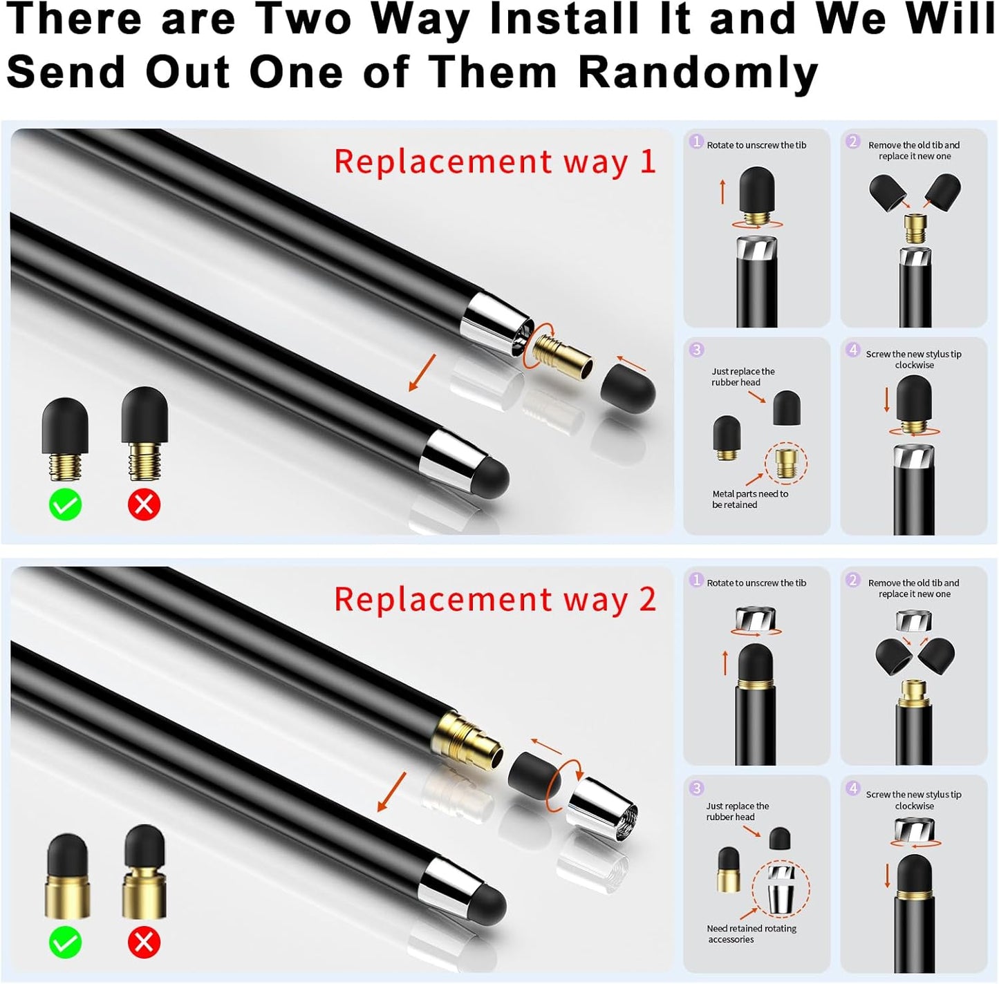 10 PCS Stylus,Stylus Pen for Touchscreen,Stylus 2-in-1 High Sensitivity & Precision Suitable for Touch Screens of iPhone/ipad/Android Tablets(10 Stylus Pen Purple/Black + 20 Tips)