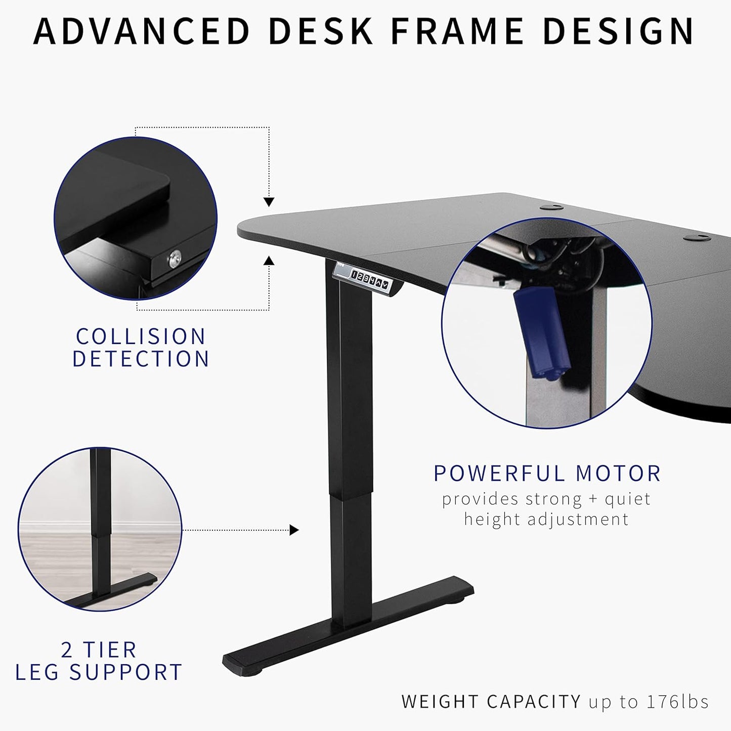 VIVO Electric 63 x 32 in Standing Desk, Memory Height Adjustment, 1B Series, Black Carbon Fiber Top Gray Frame, DESK-KIT-1G1R