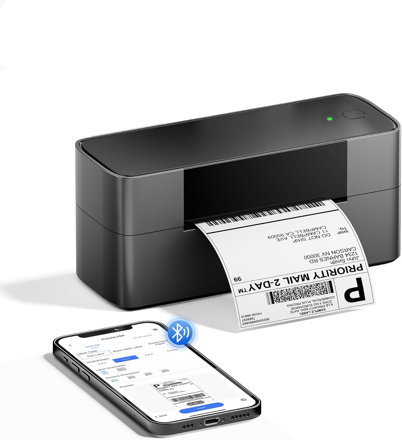 Itari Shipping Label Printer, 245BT Thermal Label Printer 4x6, Bluetooth Label Printers for Small Business, Support iOS, Android, Windows, Amazon, Shopify, USPS