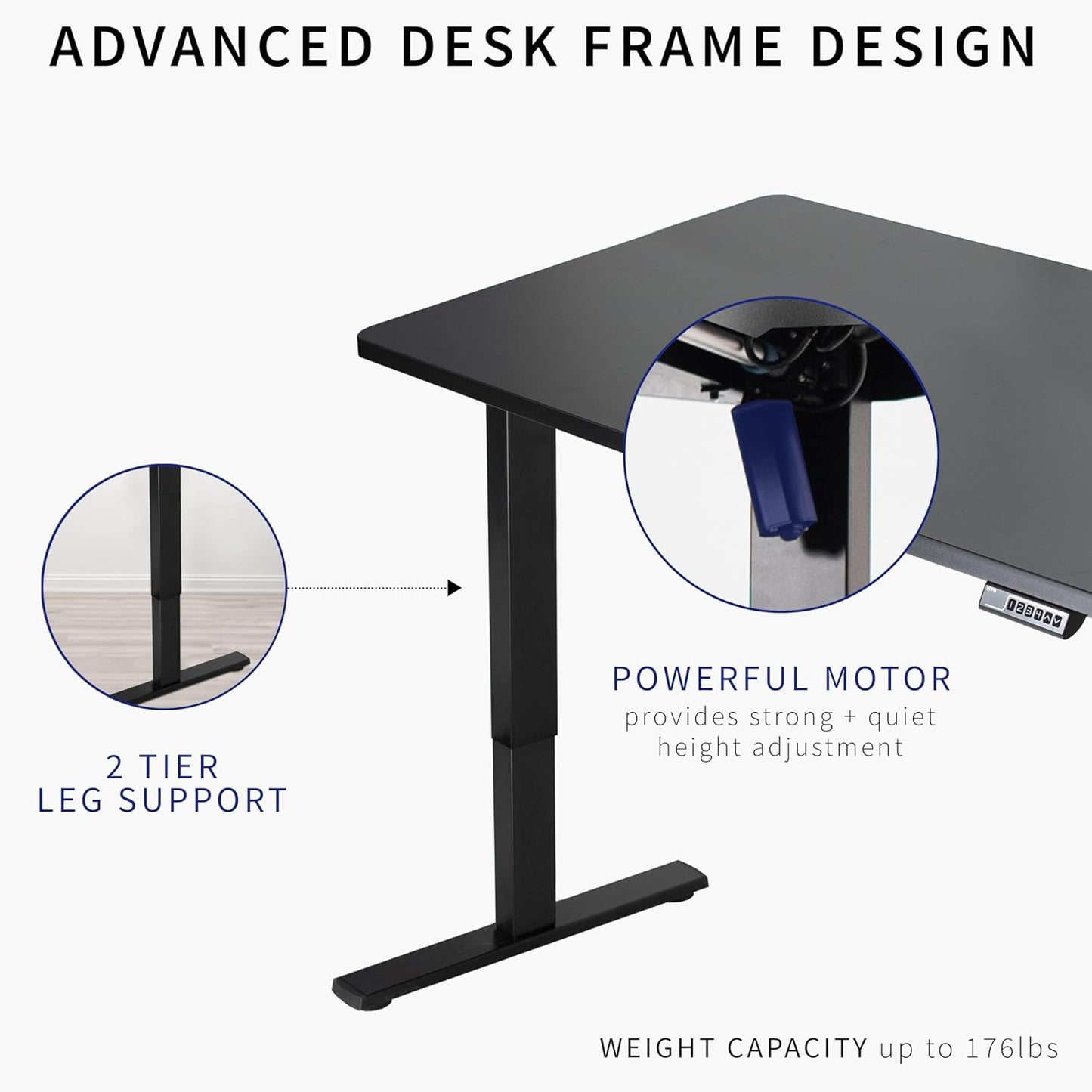 VIVO Electric 48 x 30 in Standing Desk, Memory Height Adjustment, 1B Series, One-Piece White Top, White Frame, DESK-KIT-1W5W