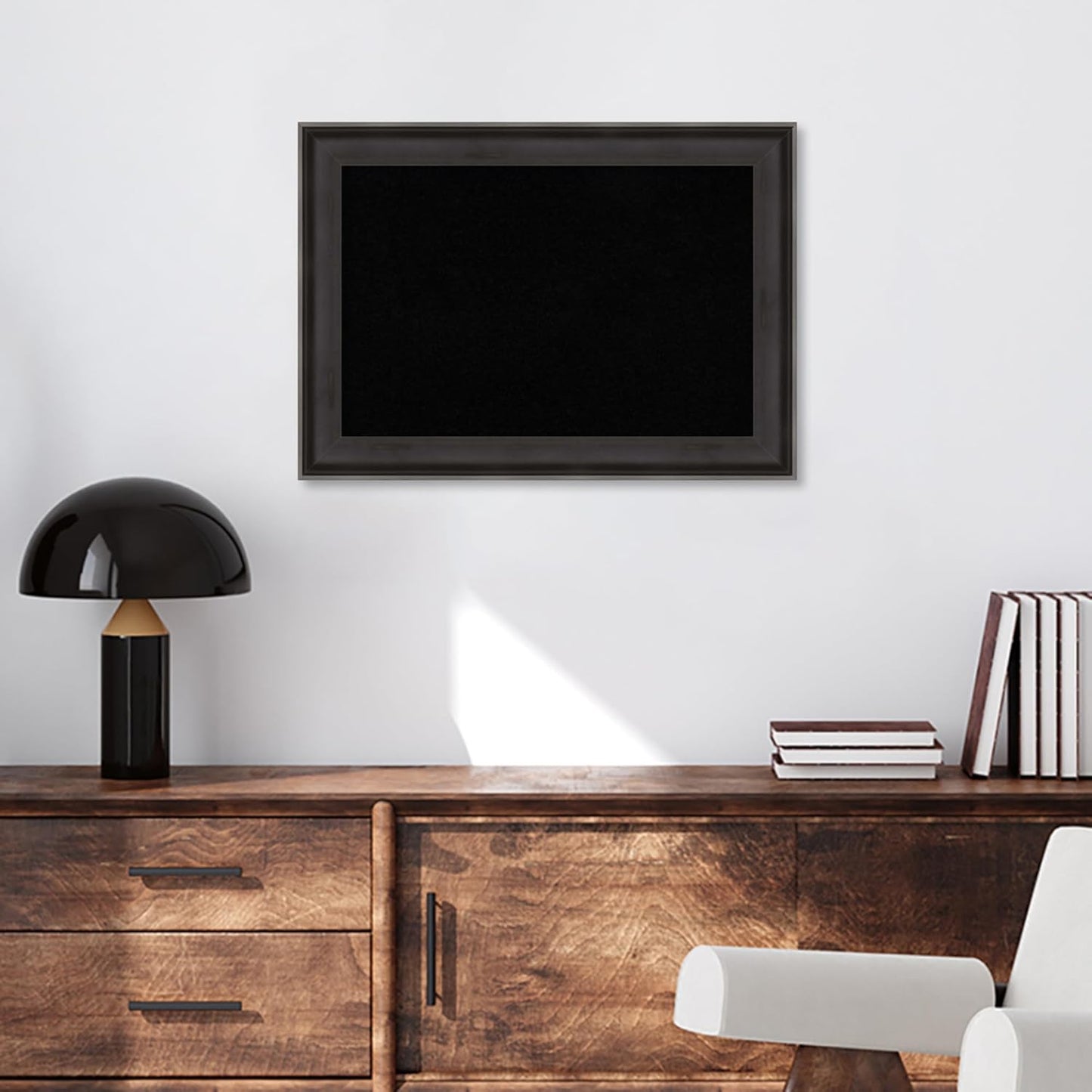 Amanti Art Black Cork Board for Wall, 20x28 Vision Board with Black Wood Frame, Medium Corkboard Office Decor for Home Organization, Casual Corkboard Pinboard to Display Items for Home Organization