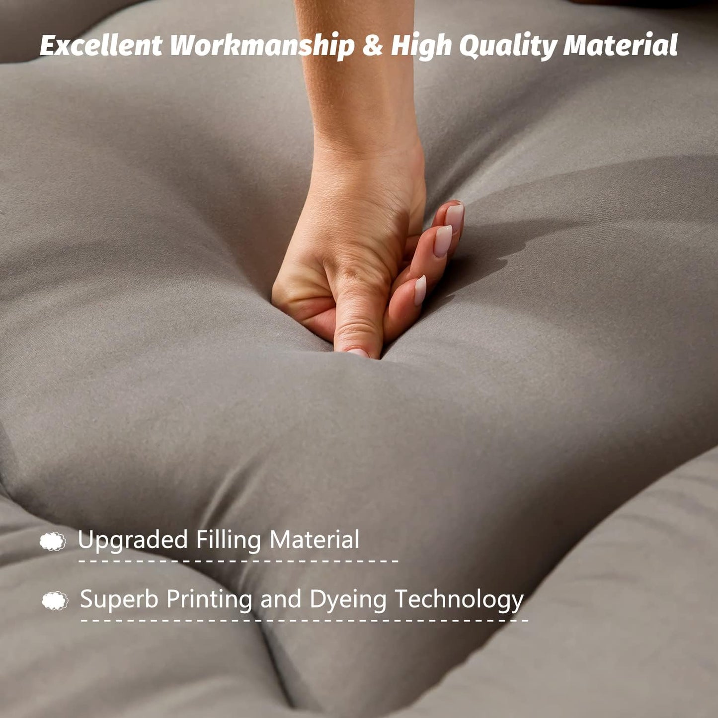 Japanese Shiki Futon Mattress Floor Mattress Thicken Tatami Mat Sleeping Pad Roll Up Mattress Floor Lounger Bed Folding Couch Bed Mattress Pad for Guest Room, Charcoal Grey, King