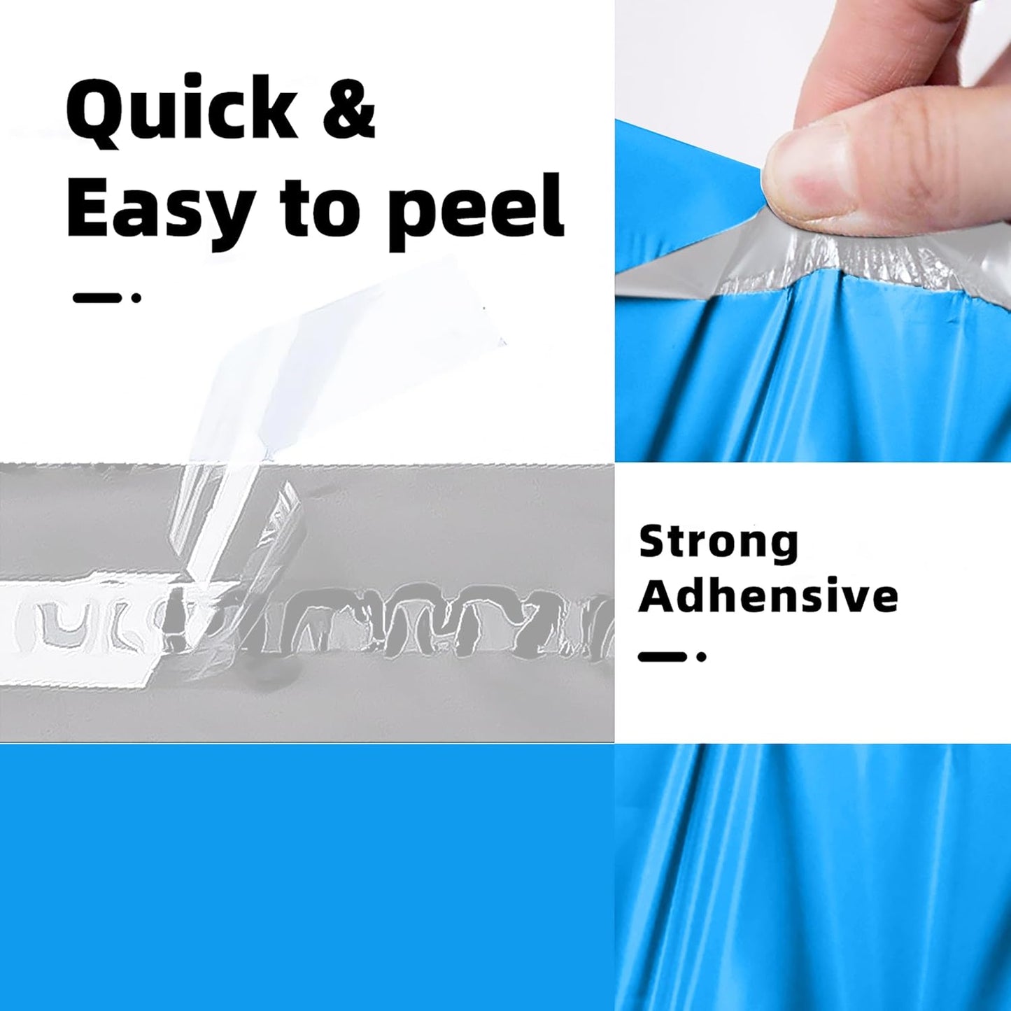 POLYSELLS 1000 pcs 12x15.5 Inches Blue Poly Mailers Shipping Envelopes, Strong Adhesive Sealing, Waterproof, and Tear-resistant Postal Mailing Bags for Clothing, Books, and Accessories