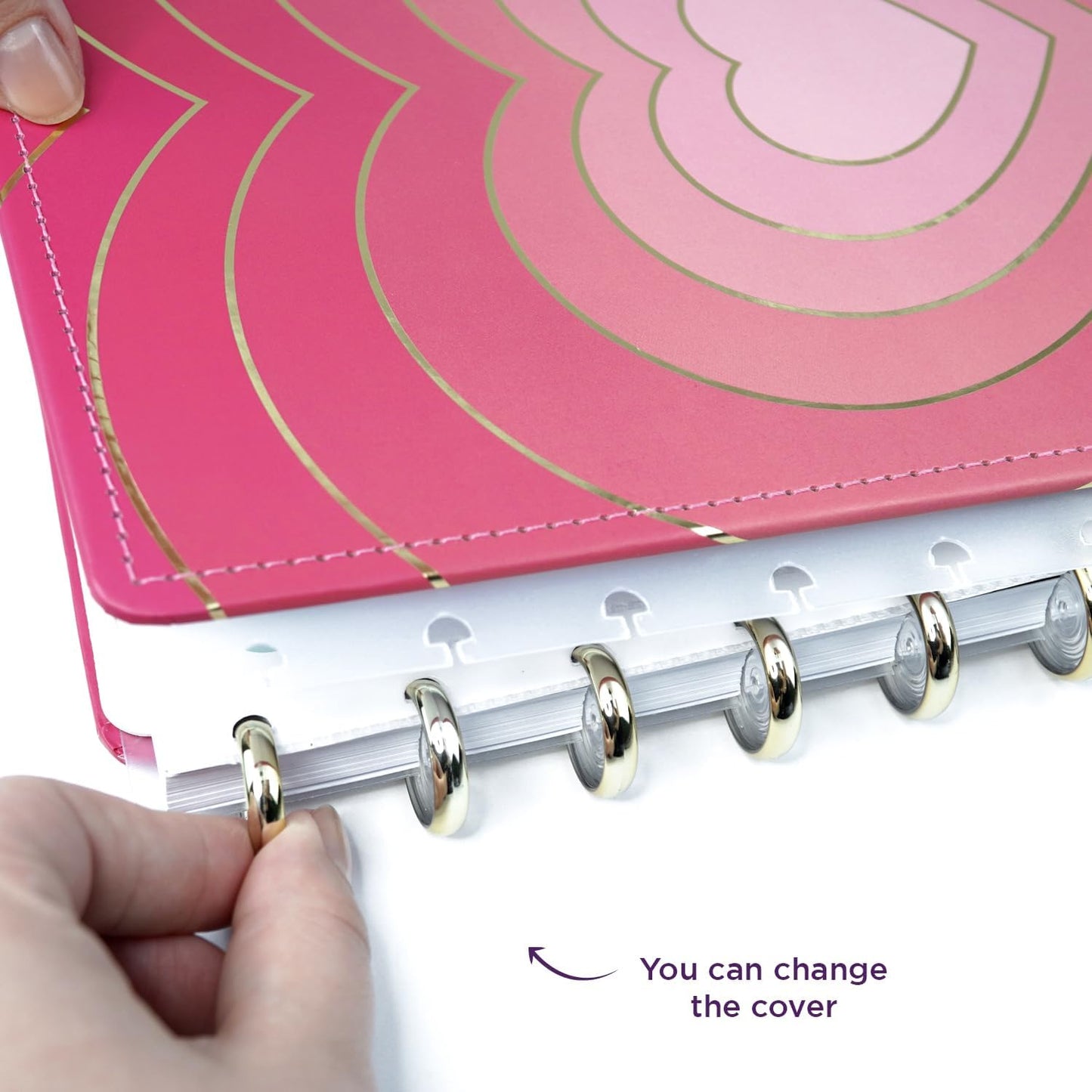 Discbound Premium - Plan, Organize, Customize, and Create with Ease. For Work Meetings, School, Journal, or Daily Use 80 Pages (Golden Love LARGE 7.87 in x x 10.82 in)