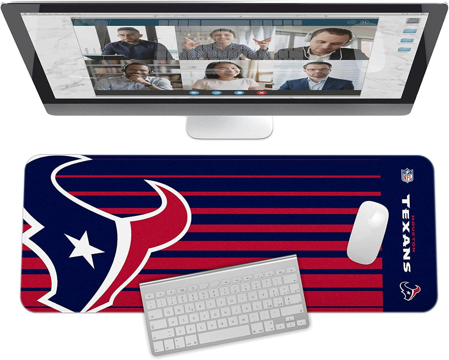 SOAR NFL Unisex Multifunctional Desk Mat for Desktop, (31.5"x12") - Ultra Soft Fabric with Non-Slip Rubber Backer - Water Resistant & Durable Nylon Stitching - Officially Licensed NFL, Desk Pad
