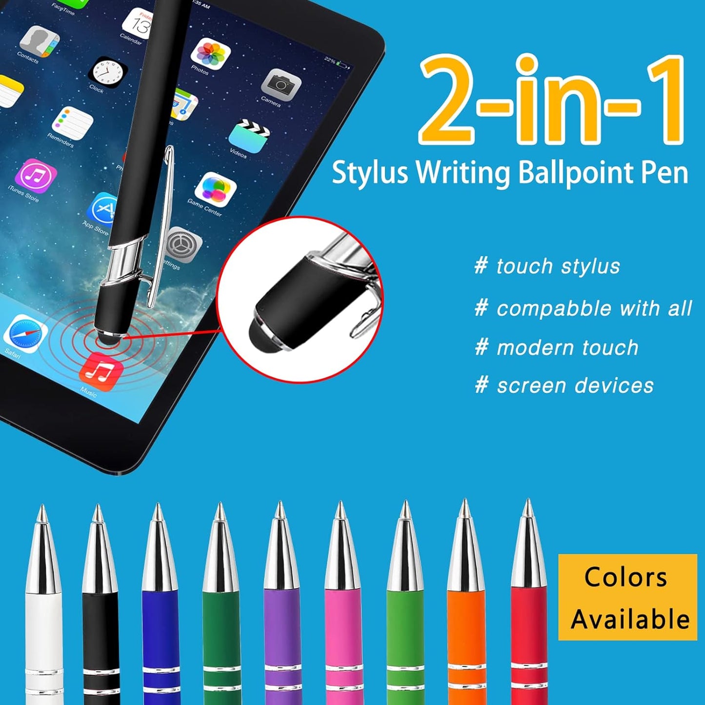 Max 500 Pcs Personalized Pens Bulk, Custom Pens with Free Engraving, Customized Stylus Tip Ballpoint Pen with Your Name Massage Text for School Office Business Graduation Anniversaries-150 Packs