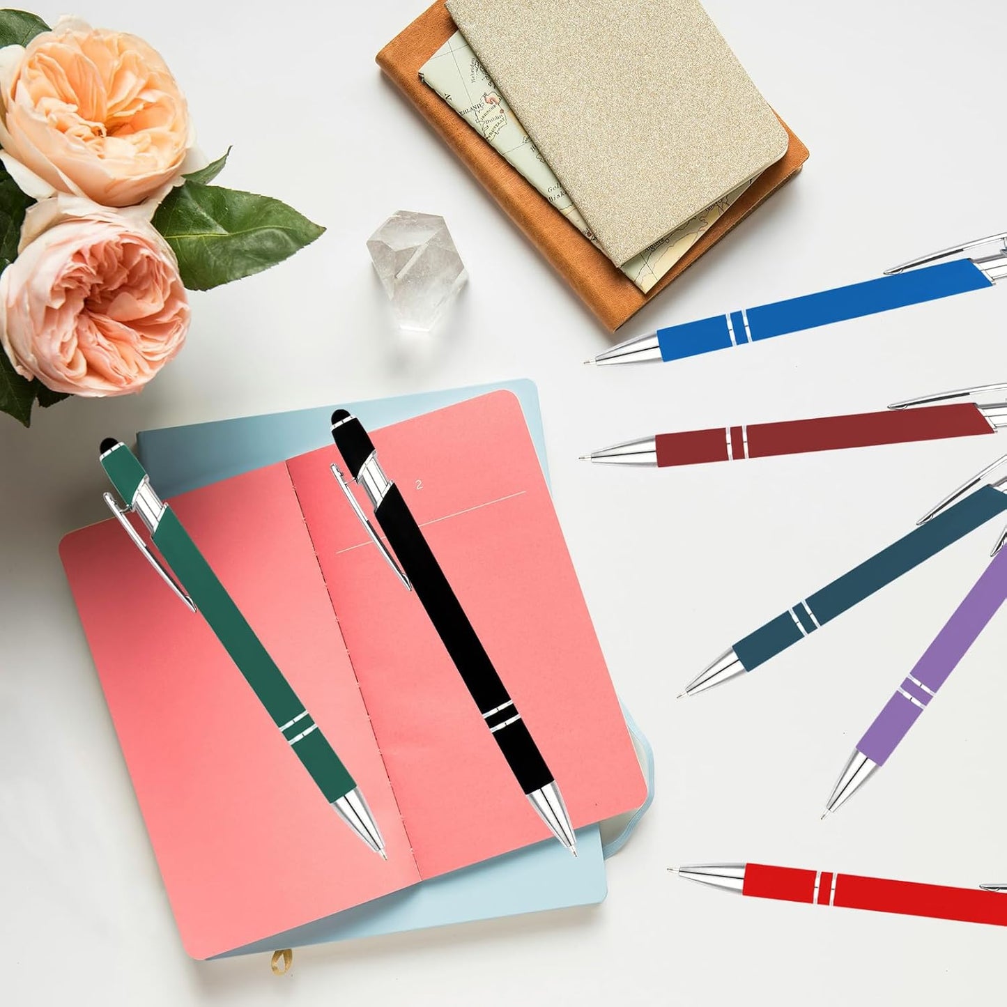 Personalized Pens with Name Logo or Message, Up to 1200 pcs Bulk Custom Metal Ballpoint Pen with Black Ink Customized Gift for Business, Graduation and Promotions(Purple)