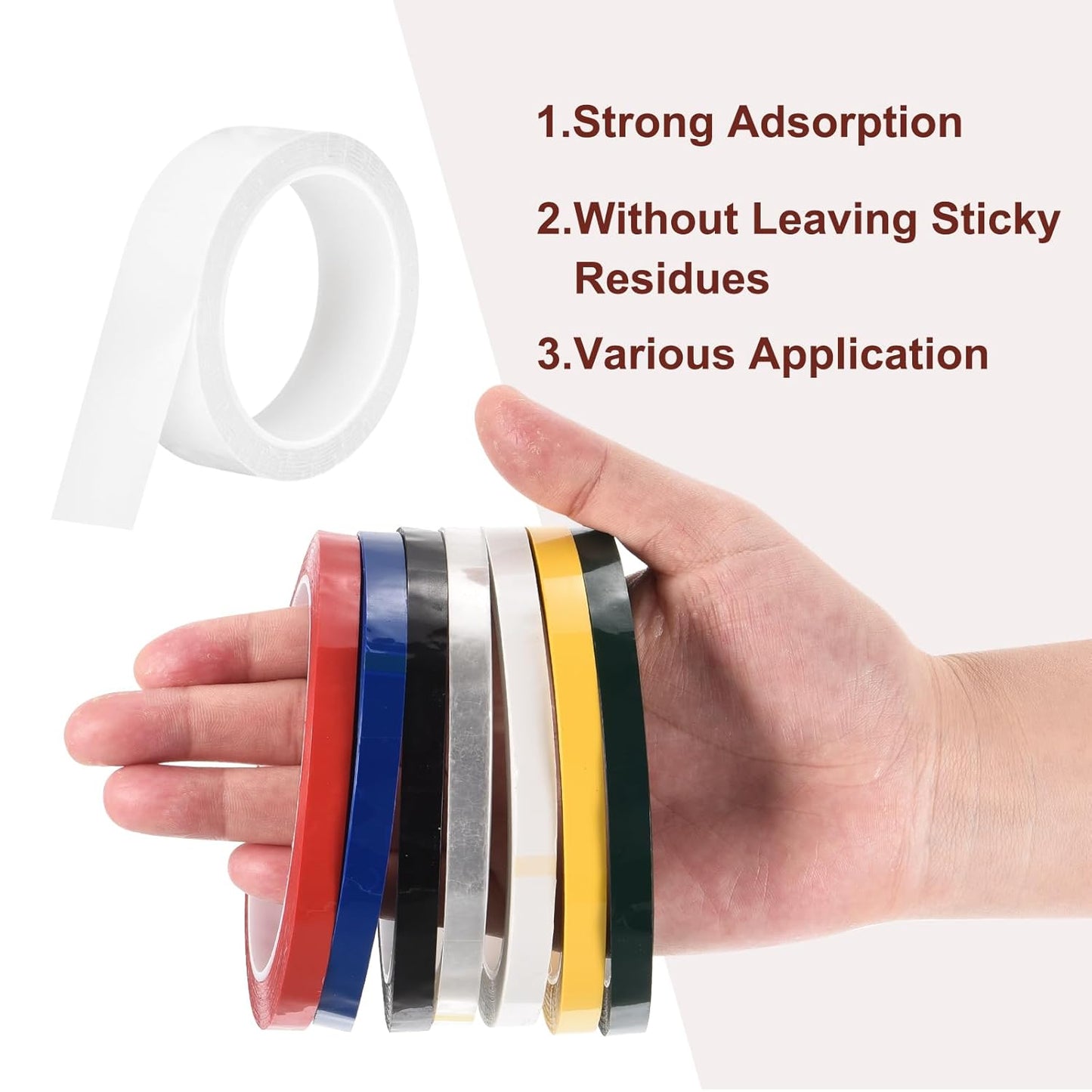 MECCANIXITY 6 Rolls Whiteboard Tape Graphic Chart Tape 30mm 54.7 Yard Art Tape Thin Self-Adhesive Pinstripe Tape Masking Tape for Gift Wrapping Craft Supplies, White