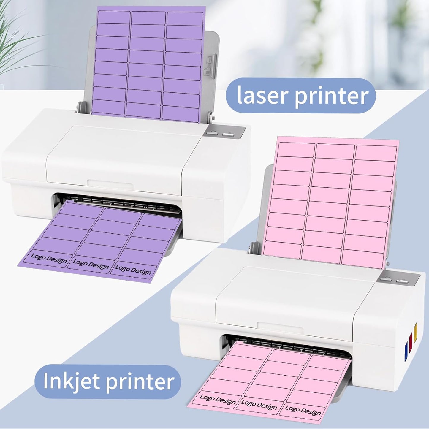 8-1/2 x 11 Neon Color High Light Labels for Laser & Inkjet Printer, Strong Adhesive (Red, 1" x 2-5/8" - 30 Per Page | 600 Labels)
