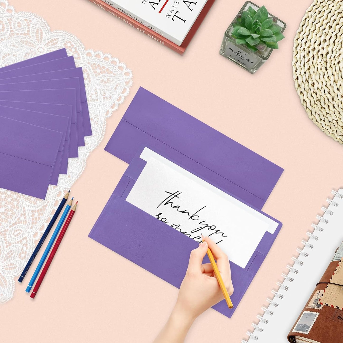 50 Pack #10 Business Envelopes, Dark Purple Standard Envelopes Self Seal, Letter Size Mailing Envelopes for Checks Letters Invoices Christmas Birthday Graduation Wedding, 4 1/8 x 9 1/2 Inch
