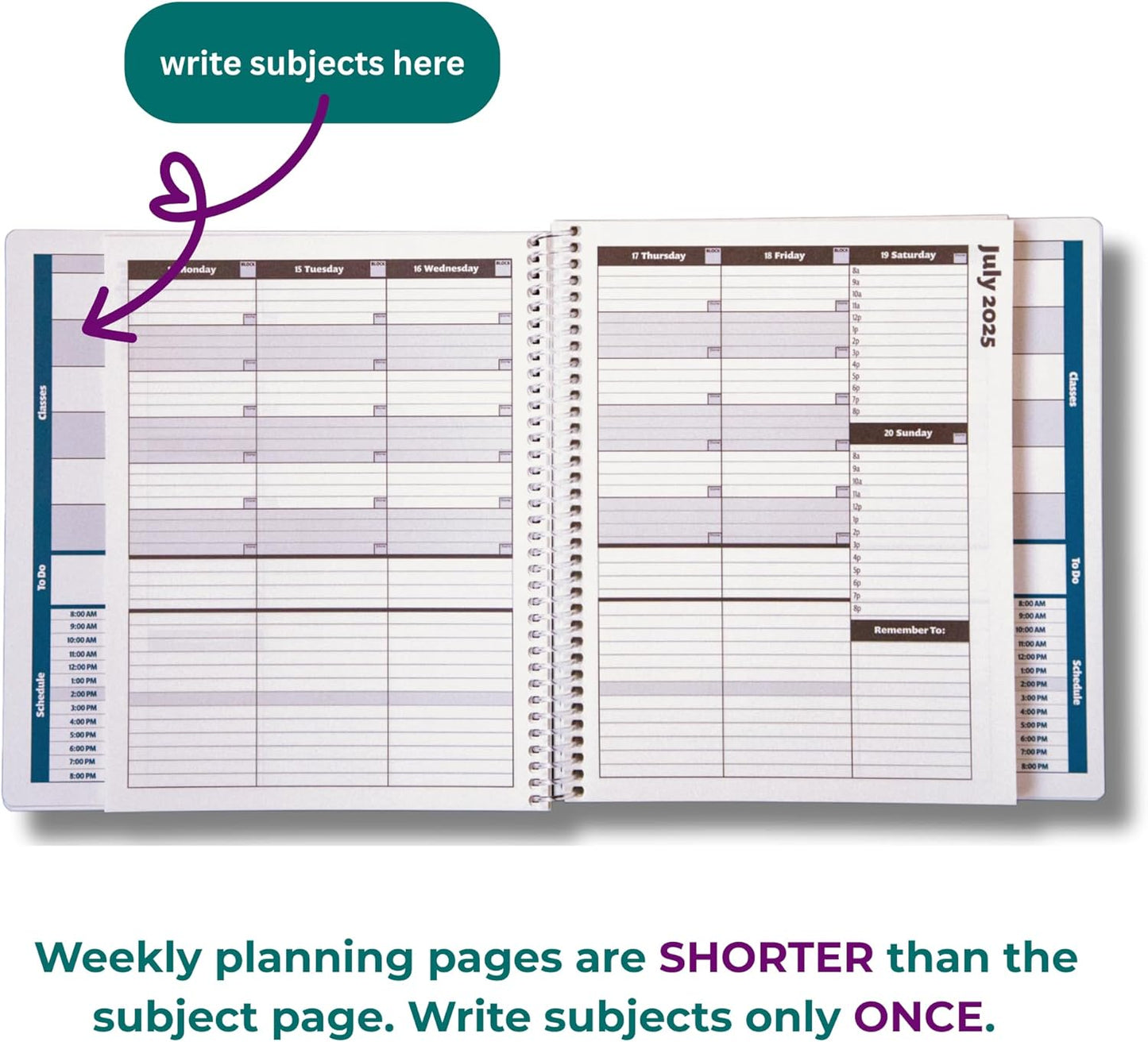 Order Out Of Chaos Academic Planner 2025-2026 Daily Weekly and Monthly Calendar, School Agenda Book, July 2025-June 2026 planner 8.5 x 8.25 Homework Organizer (Pistachio)