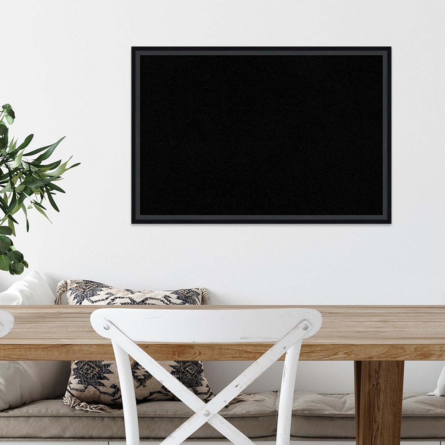 Amanti Art Black Cork Board for Wall, 17x25 Vision Board with Black Wood Frame, Medium Corkboard Office Decor for Home Organization, Modern Corkboard Pinboard to Display Items for Home Organization
