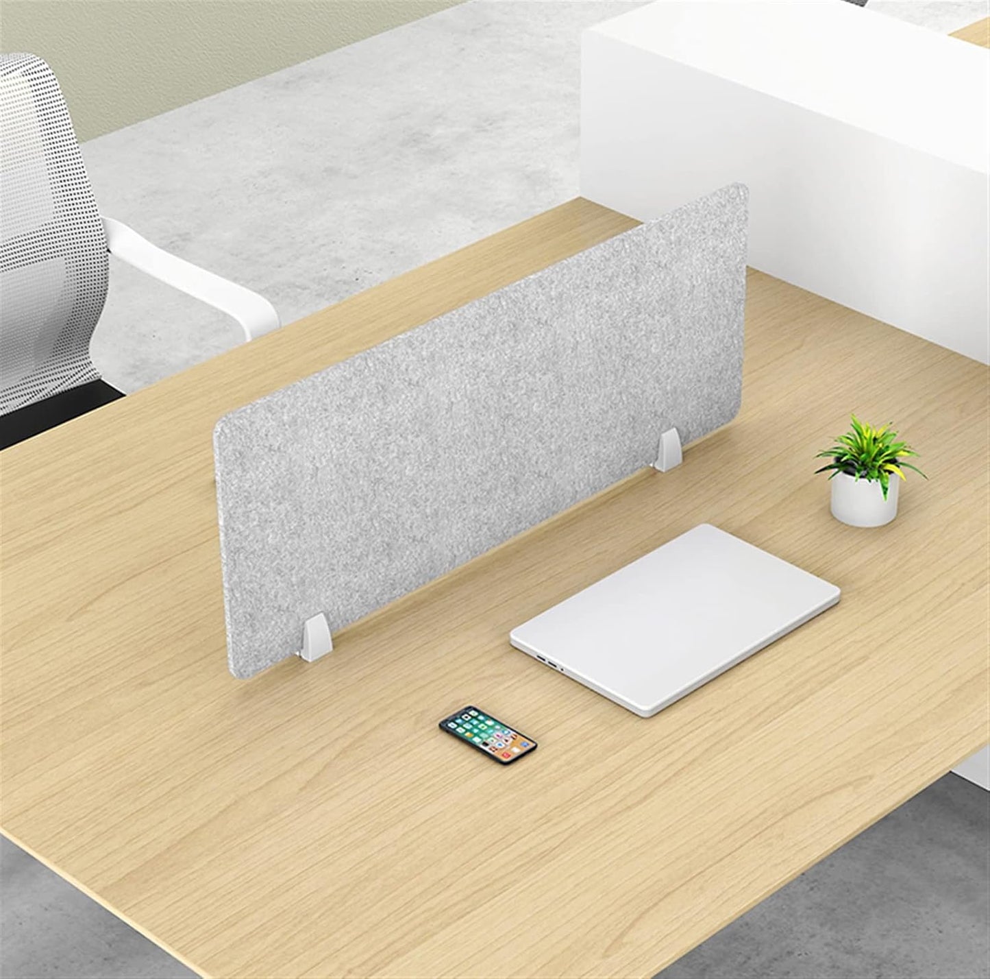 Icegrey Acoustic Desk Divider Privacy Panel Removable Sound Absorbing Desk Partition Board with 2 Clips for Student Call Centers Offices Braries Classrooms Library, Dark Grey, 23.4x15.6"