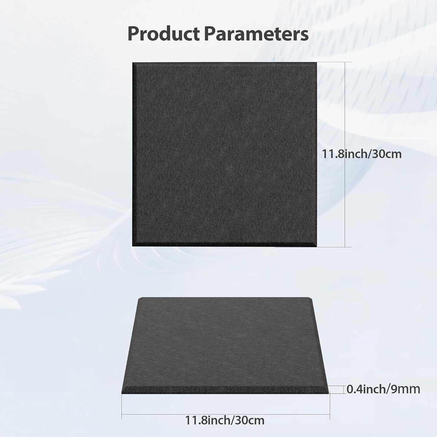 12 Pack Acoustic Panels Self Adhesive Sound Proof Foam, High Density Sound Acoustic Panel, 12X12X0.4 Inch Square Panels in Home, Office, Reccording Room, Studio,and more(Black)