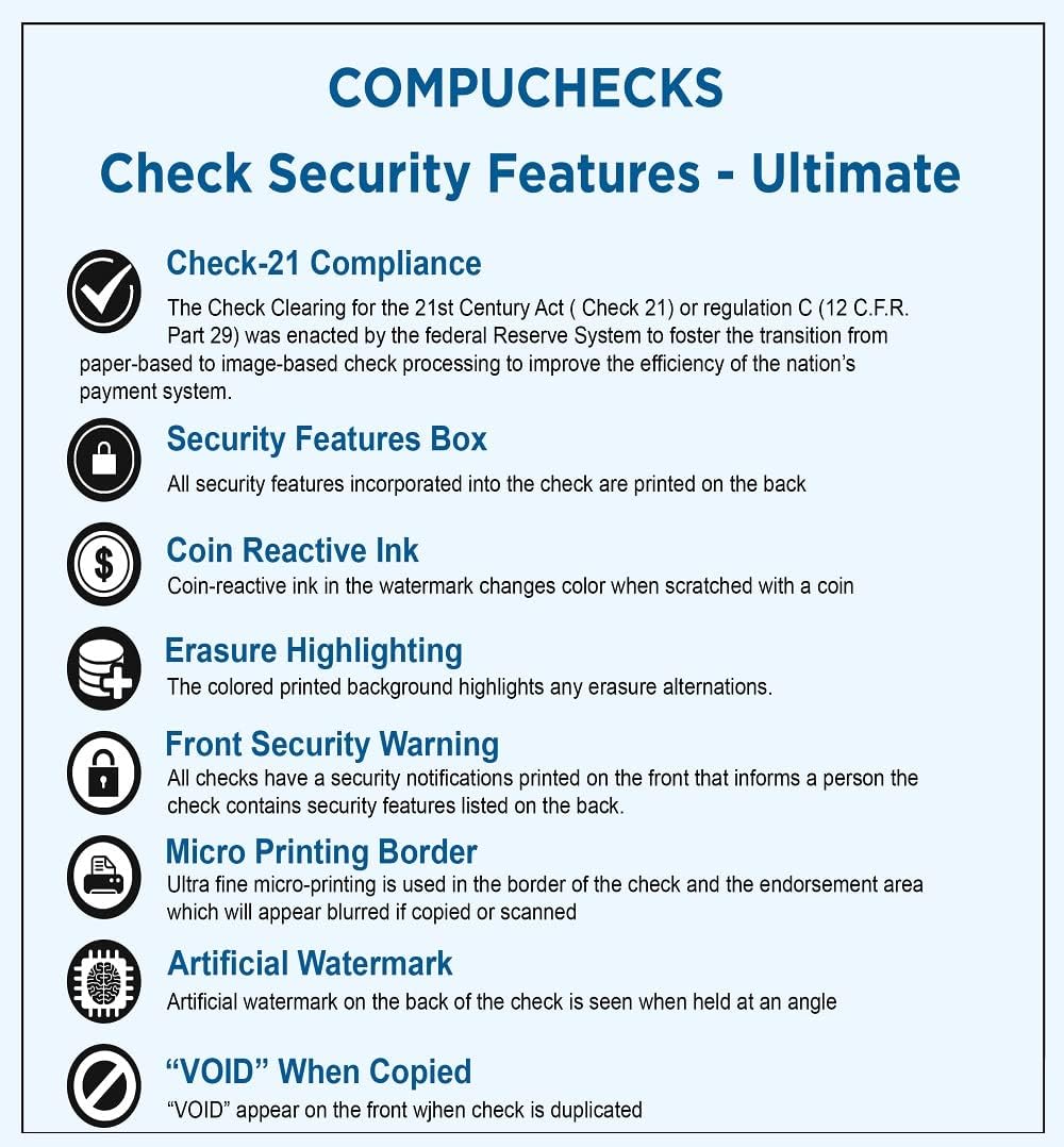 500 Blank Check Stock - Computer Laser Checks - Check on Bottom - Blue Diamond