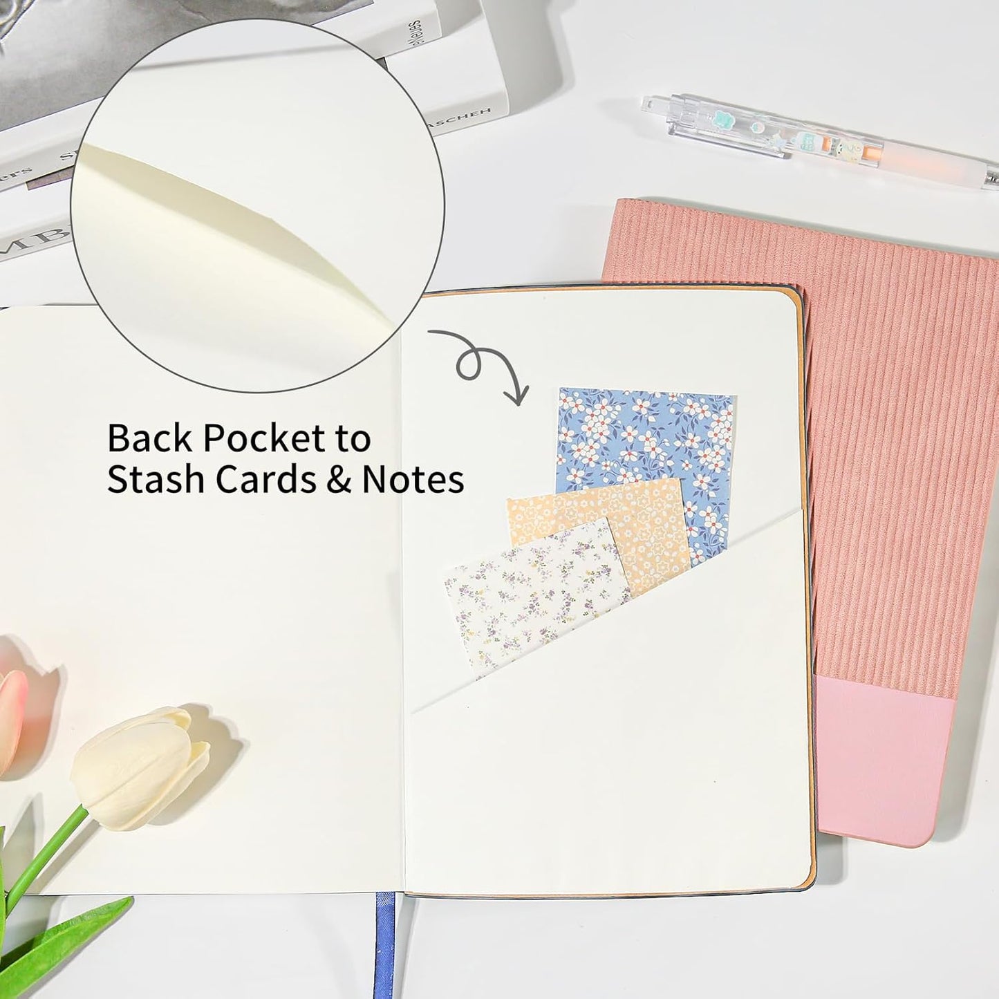 Lined Journal Notebook for Work College Ruled Note Book 5.79"x8.27" A5 PU Leather Daily Journaling 216 Pages for Women Men Writing Home School Supplies Business (A5 Lined 216pages, 09-RoseGold)