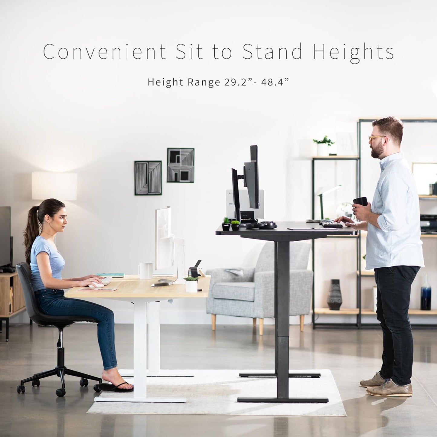 VIVO Electric 71 x 36 in Standing Desk, Memory Height Adjustment, 1B Series, Dark Walnut Top White Frame, DESK-KIT-1W7D-36
