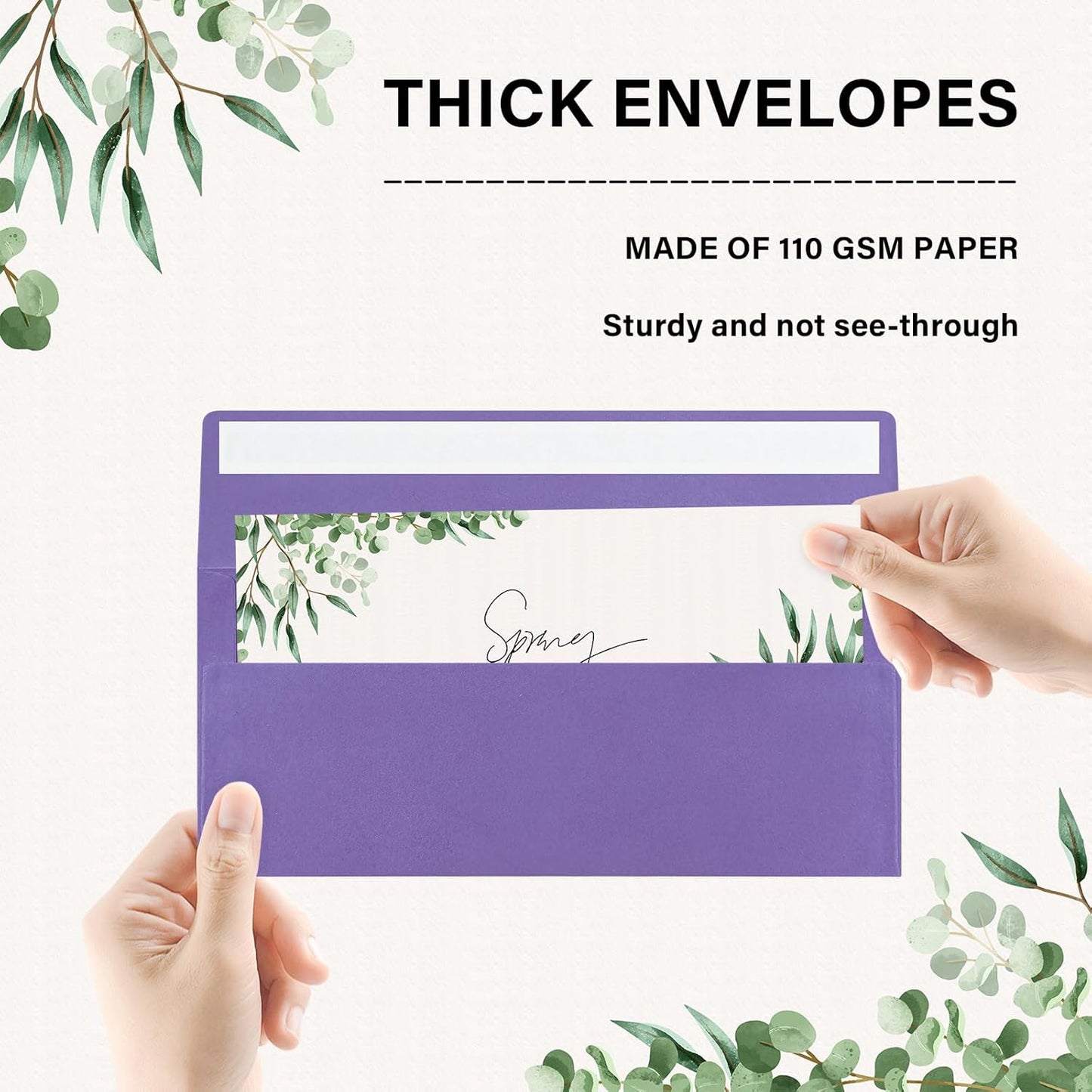 100 Pack #10 Business Envelopes, Self Seal Standard Purple Envelopes for Secure Business & Legal Mailing, Office, Checks, Letter, Invoices, 4 1/8 x 9 1/2 Inches
