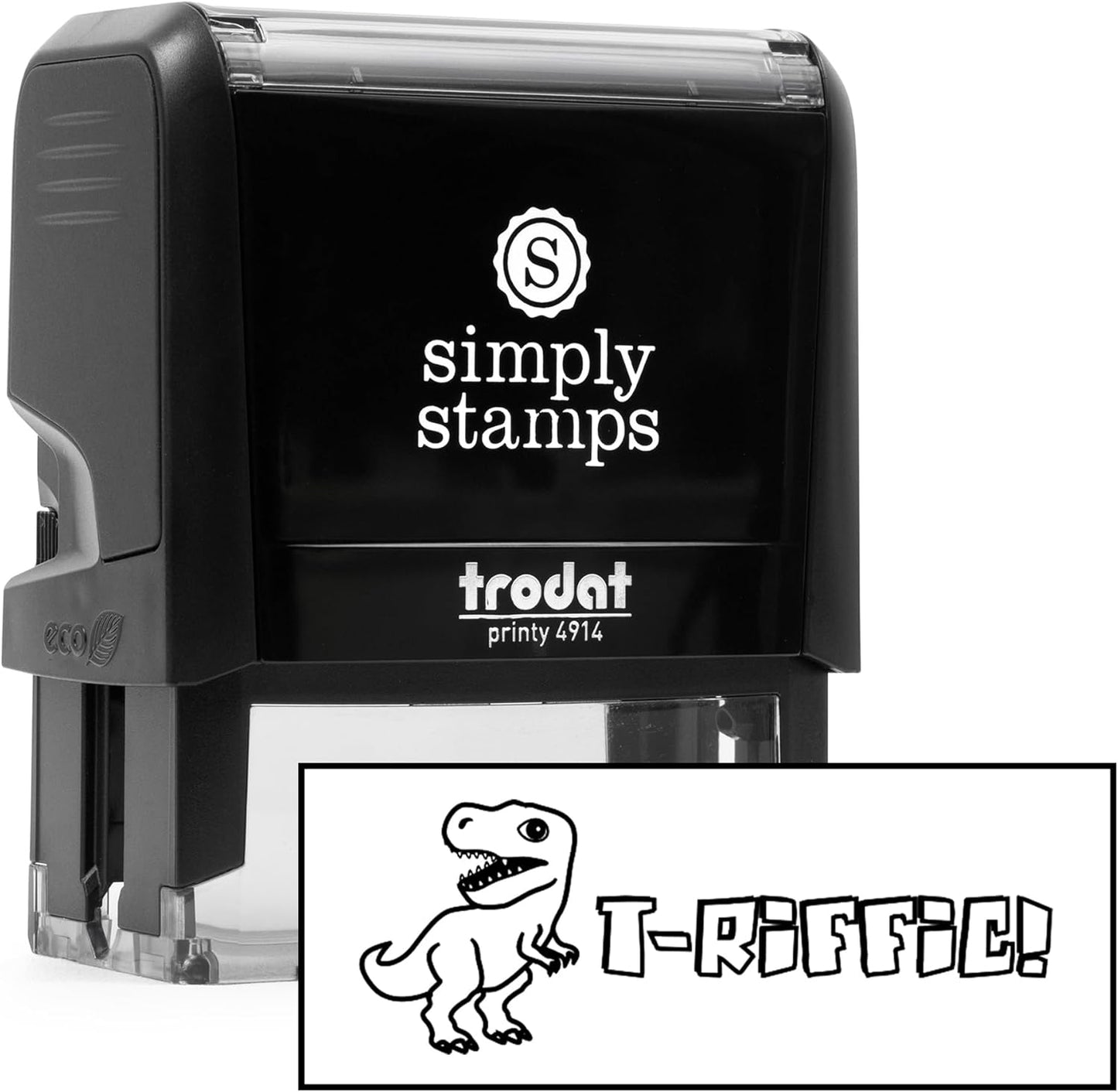 Custom Self-Inking Teacher Stamps | 49 Designs | Fun Phrases | Grading Made Easy | Classroom and Library Book Stamps (T-Riffic!, Large)