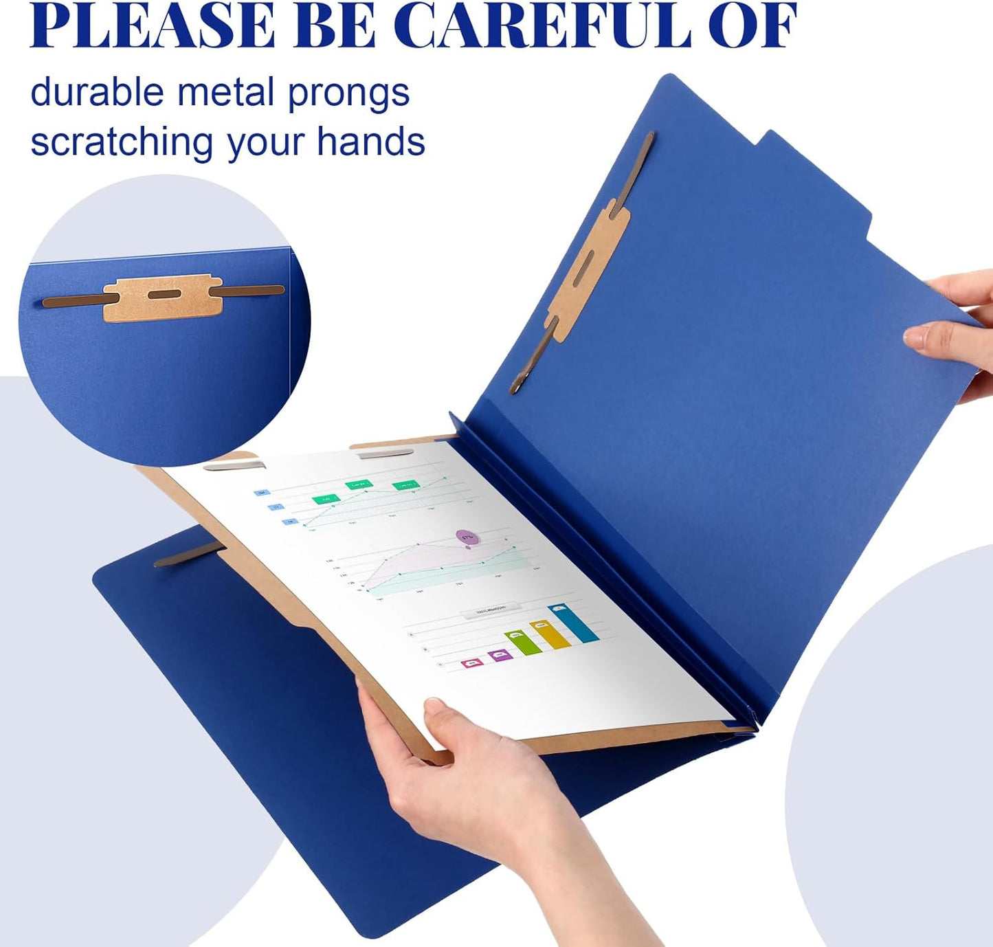 48 Pcs Classification Folders Letter Size, 1 Divider Pressboard File Folder with Fasteners, Expanding File Organizer Bulk for Teachers, Clergy, Office, Church, Christmas Donations (Dark Blue)