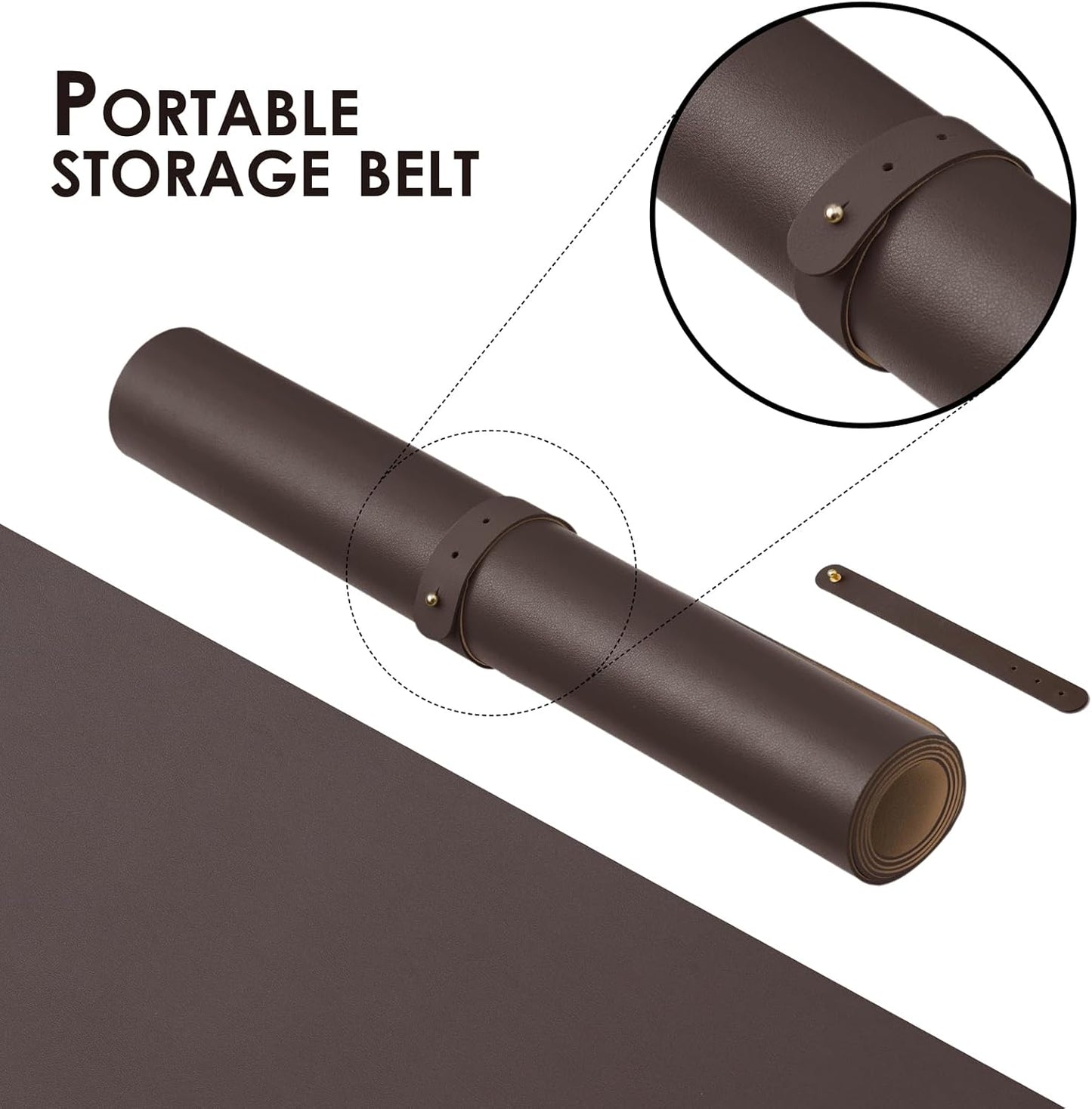Leather Desk Mat - Non-Slip PU Desk Pad for Office and Home - Desk Organization and Accessories - Ideal for Large Mouse Pad and Desk Mats on Top of Desks (Coffee,31.5"x 15.7")