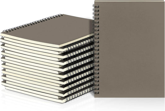Yahenda Spiral Notebook A5 College Ruled Journal Notebooks Lined 8.3'' x 5.5'' Bulk Writing Paper Notebook for Office Business School Supplies Christmas End of Year Gift(Dark Gray,18 Pcs)