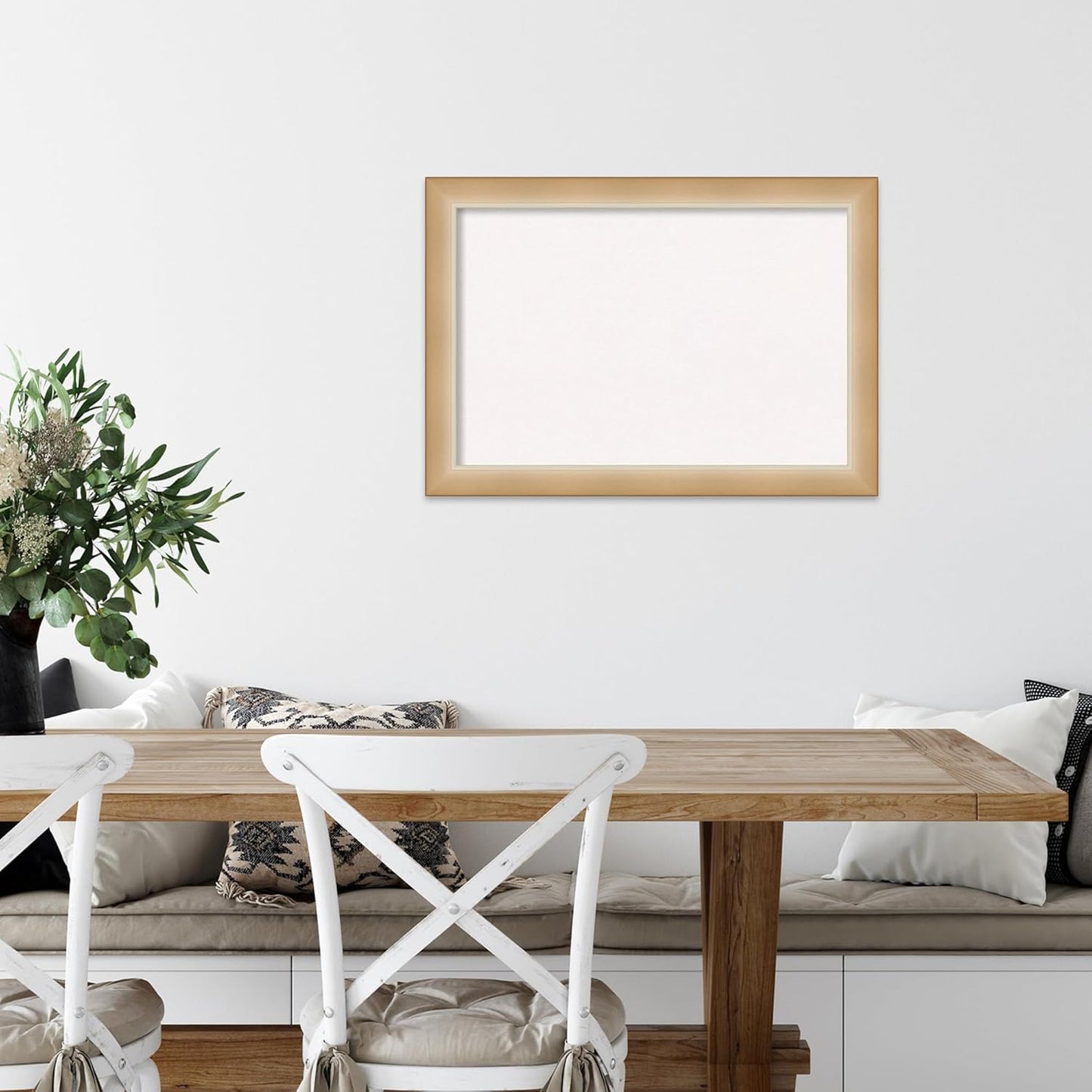 Amanti Art White Cork Board for Wall, 19x27 Vision Board with Gold Frame, Medium Corkboard Office Decor for Home Organization, Modern Contemporary Corkboard Pinboard to display items for home