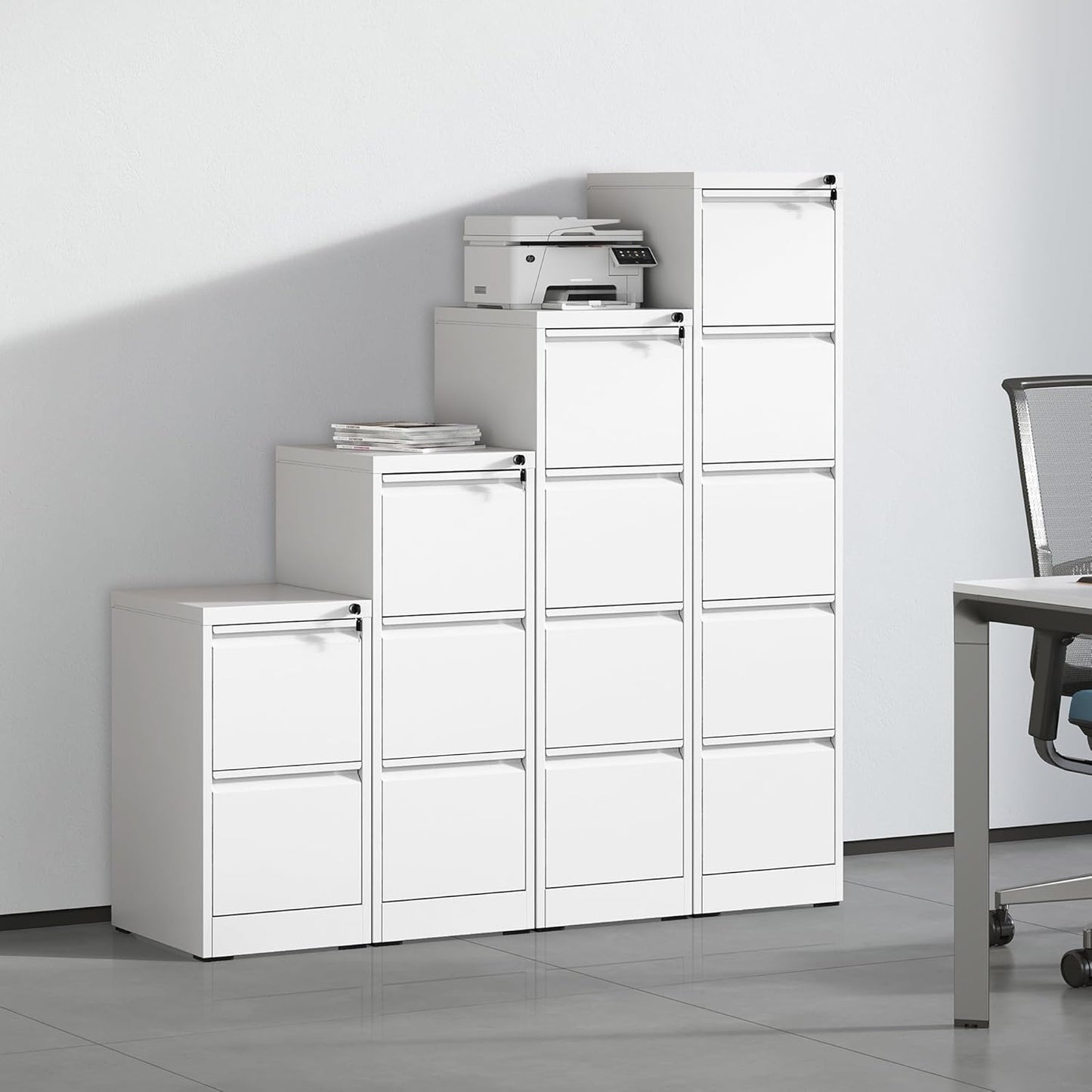 Metal File Cabinet with 3 Drawer Heavy Duty Locking File Cabinets Home Office Steel Filing Cabinet Vertical File Cabinets for Legal/Letter Size File,Assembly Required