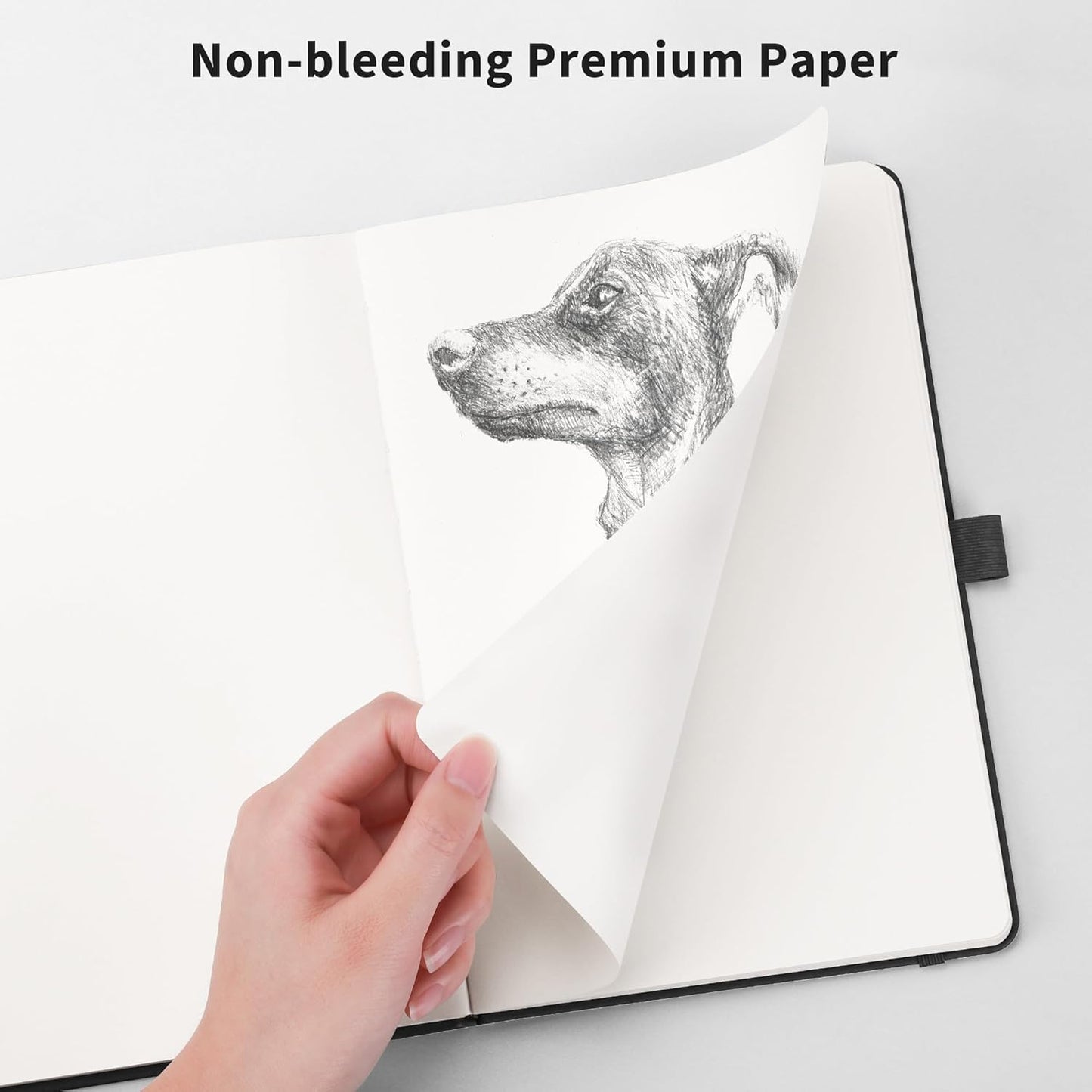 RETTACY Blank Journal Notebook, 192 Pages, A5 Medium Size (5.7'' x 8.3''), Leather Hardcover, 100 GSM Thick Paper, for Sketching, Drawing, Painting (Red)