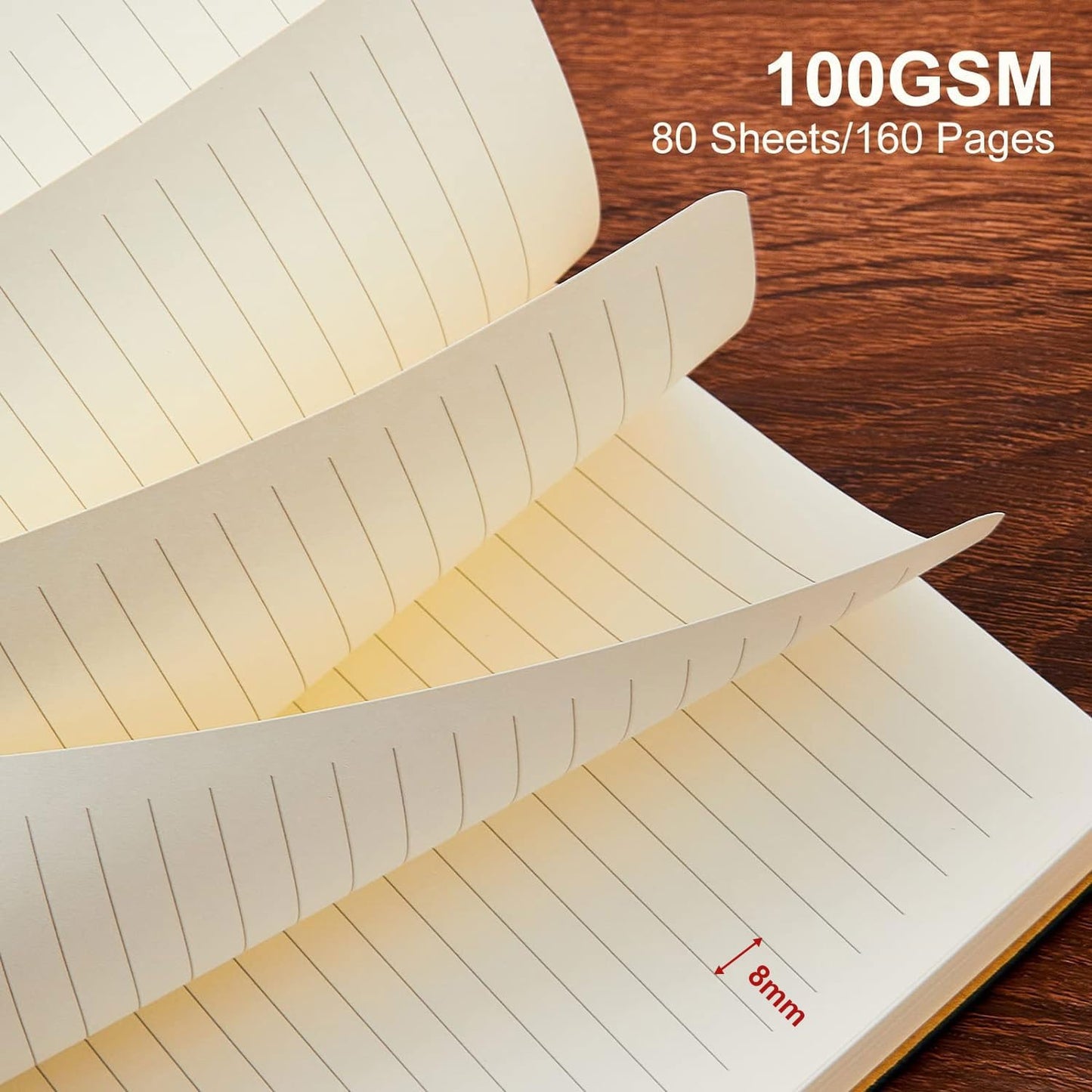 Lined Journal Notebook for Work College Ruled Note Book 7.2"x9.6" B5 PU Leather Daily Journaling 160 Pages for Women Men Writing Home School Supplies Business (B5 Lined 160pages, 06-Grey)