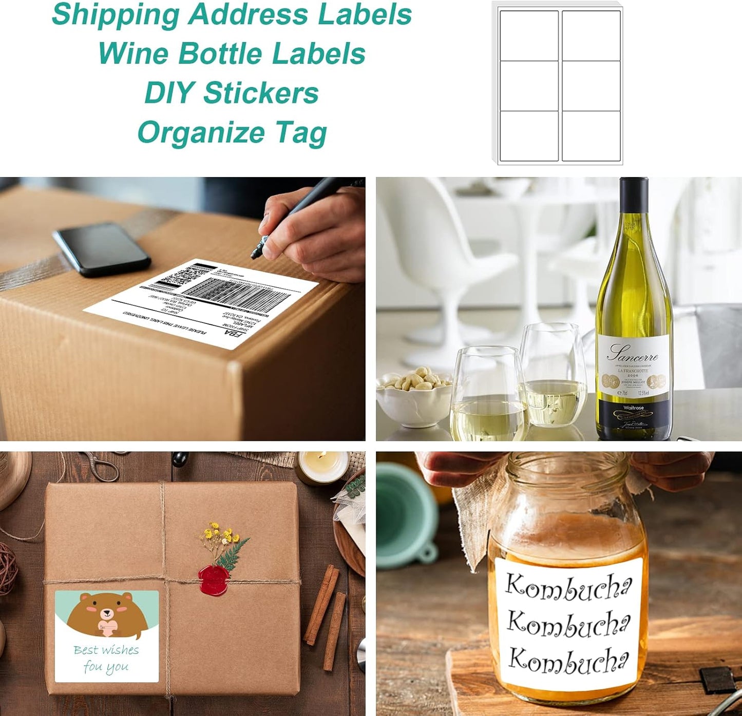 MFLABEL 3-1/3" x 4" FBA Shipping Labels - 6-UP on 8.5x11 Sheet, 100 Sheets (600 Labels) | Easy Peel & Pop-Out Design for Laser & Inkjet Printers | Address Labels for Amazon FBA, UPS, FedEx
