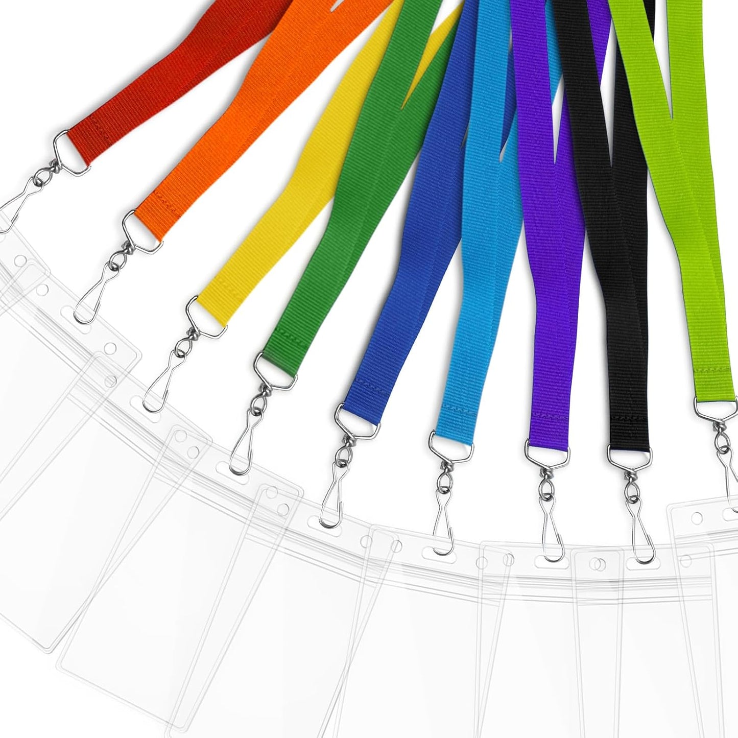 24-Pack Yellow Breakaway Lanyards with Waterproof Badge Holders, Metal Hook,Polyester Neck Straps for ID Cards, Events, Office, and Schools