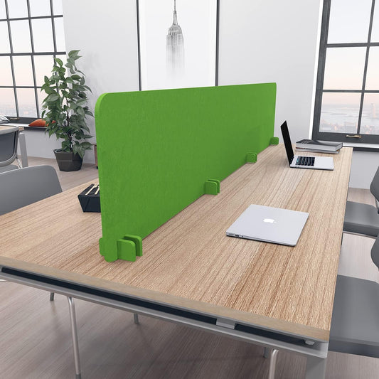 Freestanding Acoustic Desk Divider with Mount | Eco-Friendly Privacy Screen Panel | Noise Reducing Desk Partition | Tackboard Option & Easy to Install | Made from Recycled Plastic | Purple - 18" X 47"