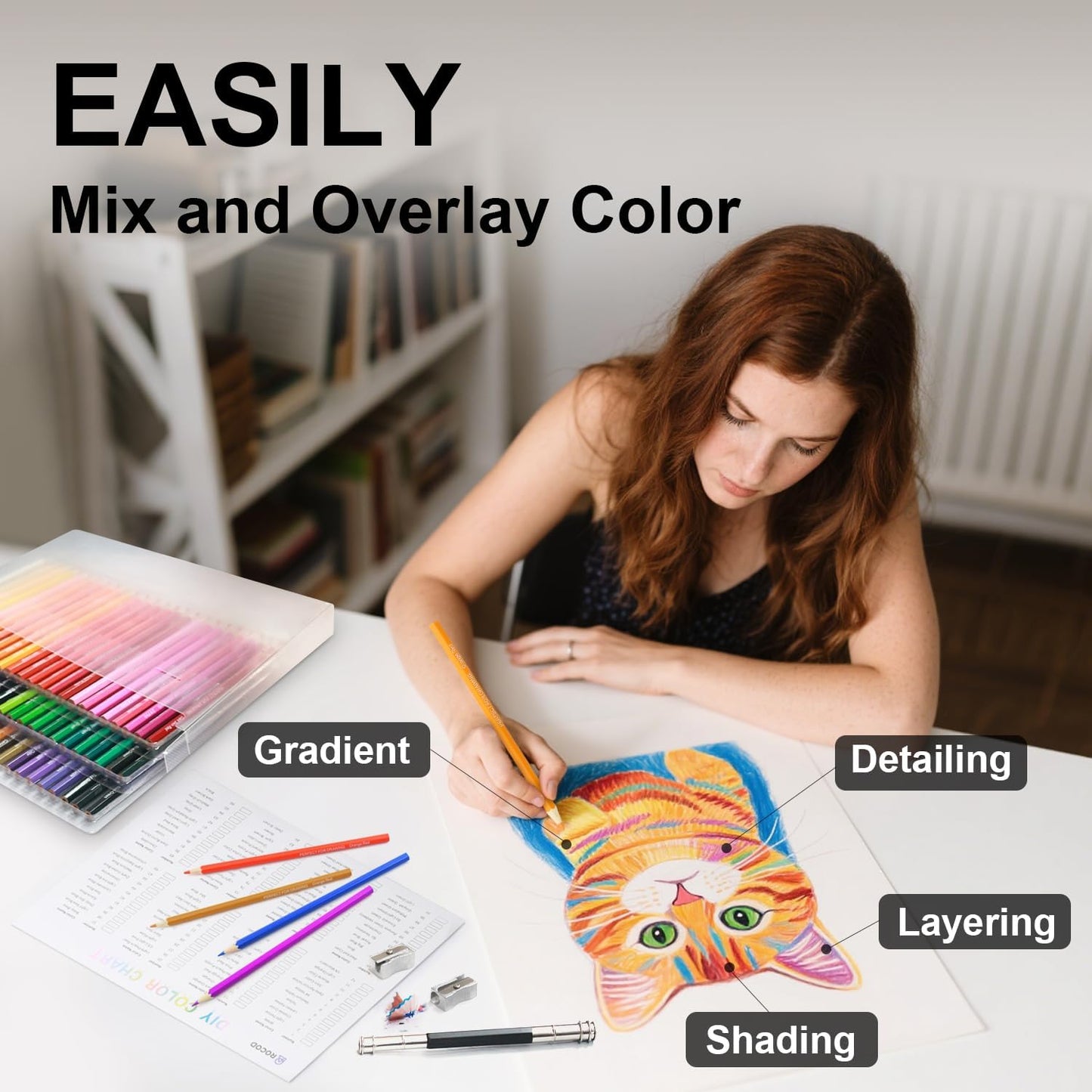 72 Colored Pencils Professional Coloring Pencil Sketch Colored Drawing Pencils Artist Color Pencil for Kids and Adults Coloring Art Color Pencils Set
