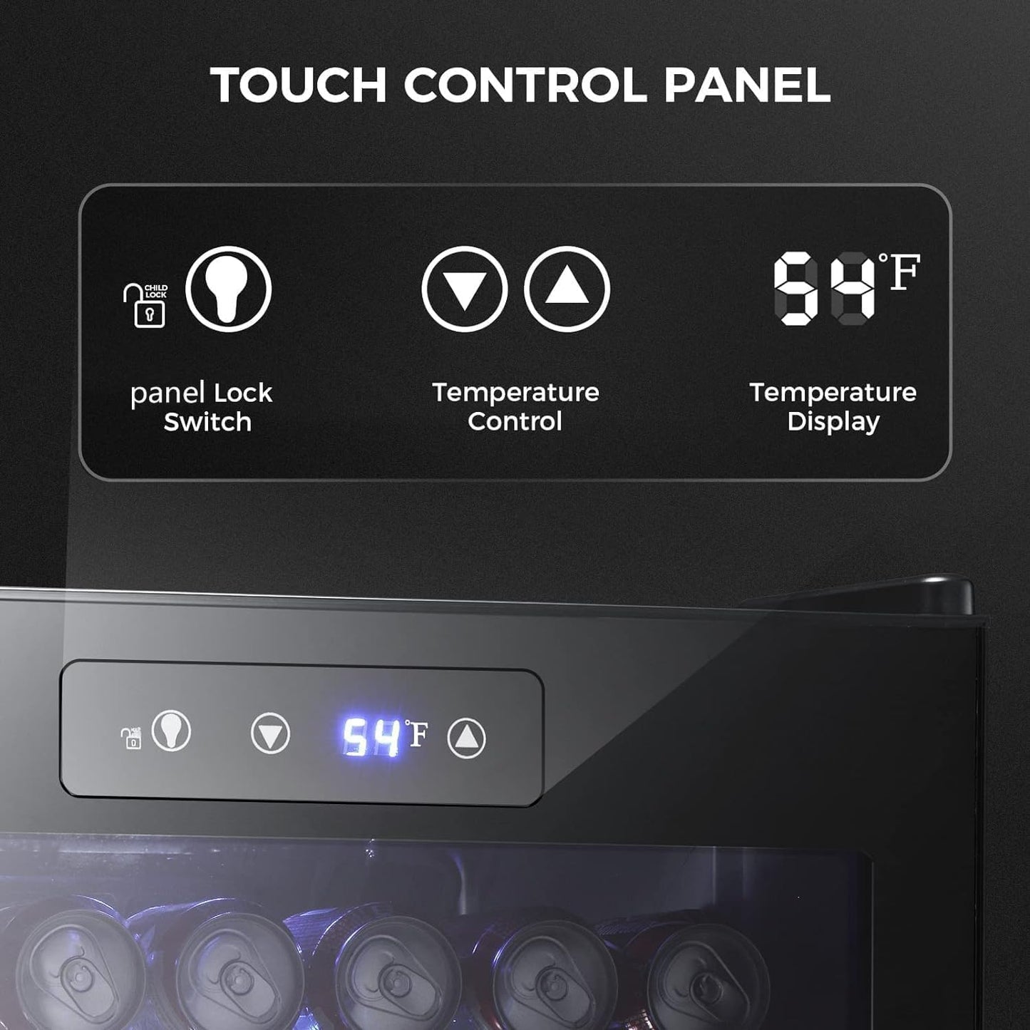 Kismile 4.5 Cu.ft Beverage Refrigerator and Cooler, 145 Can Mini Fridge Glass Door,Digital Temperature Display for Soda, Beer or Wine, Small Drink Dispenser Cooler for Home, Office or Bar(Black)