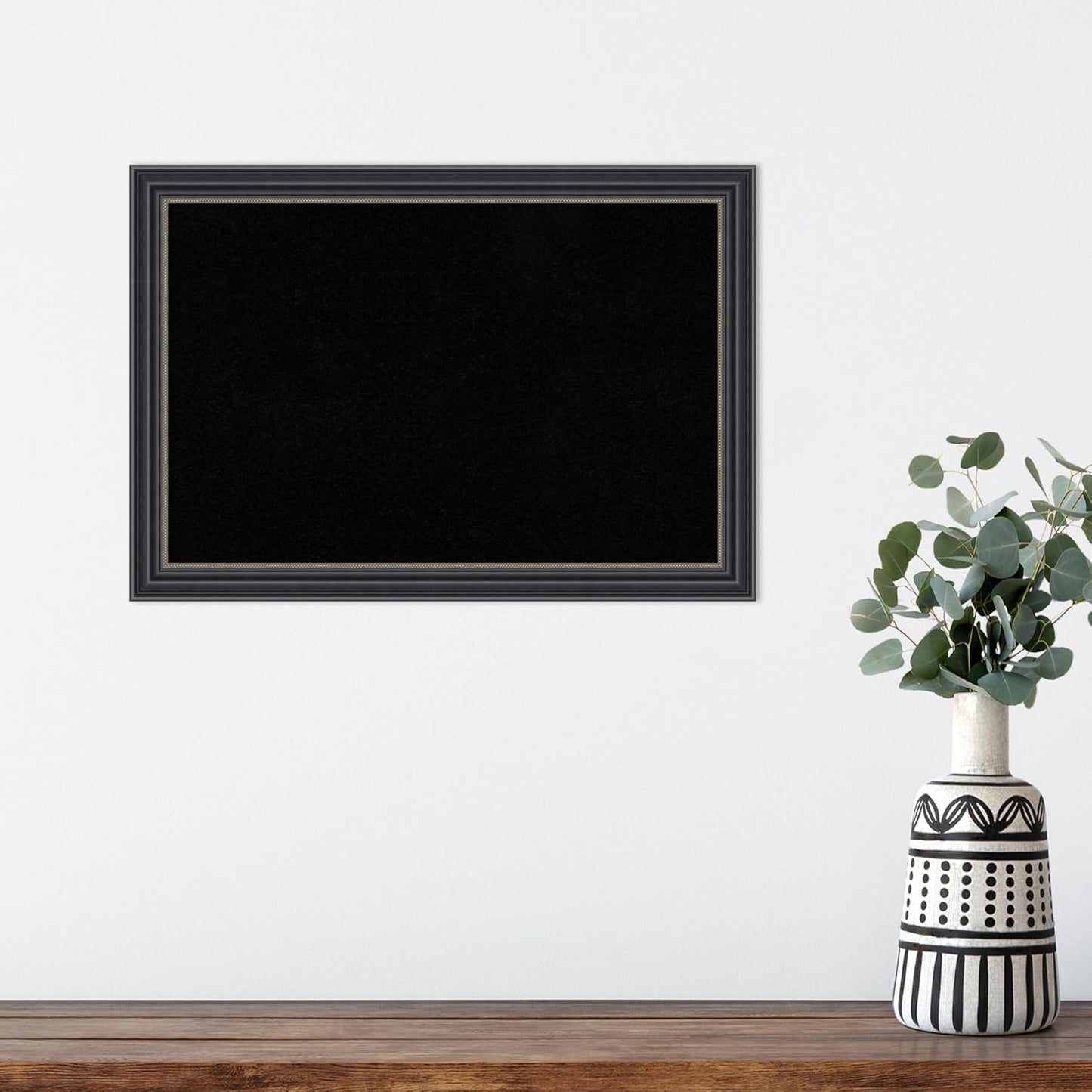 Amanti Art Black Cork Board for Wall, 14x20 Vision Board with Black Wood Frame, Small Corkboard Office Decor for Home Organization, Traditional Corkboard Pinboard to Display Items for Home
