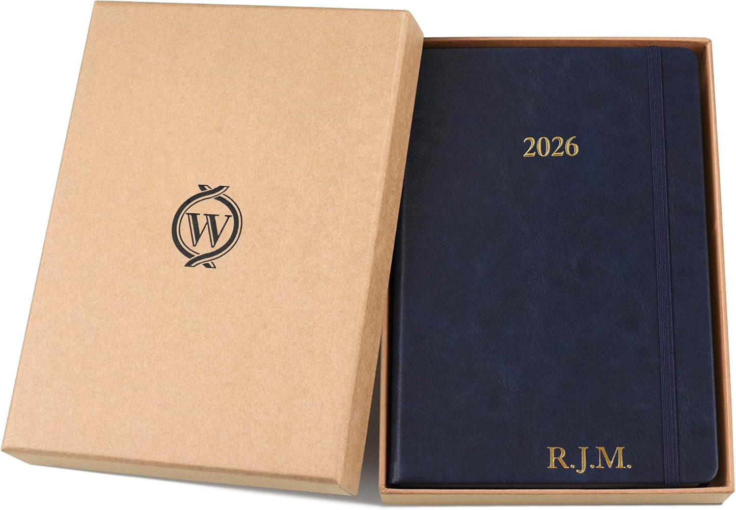 Wykeham's Executive 2026 Daily Journal Planner – US Public Holidays & Format – Customization Available (Personalized Royal Blue, 8.5"×5.5")