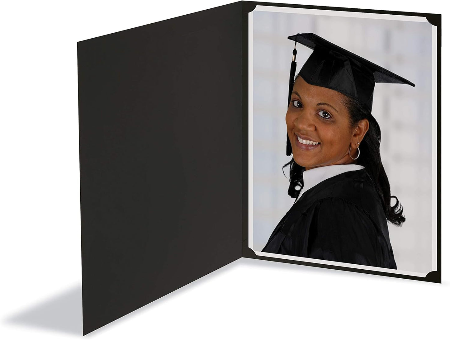 Better Office Products 25 Pack Black Certificate Holders, Diploma Holders, Document Covers with Gold Foil Border, for Letter Size Paper, 25 Count, Black