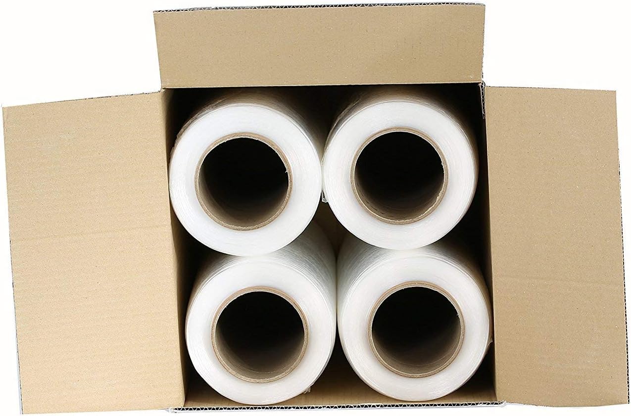 256 Rolls 18" x 1500 Ft Stretch Wrap Heavy Duty, Industrial Strength Shrink Wrap, 55 Gauge High Performance Stretch Film Replaces 80 Gauge Low Films, Clear Hand Stretch Wrap